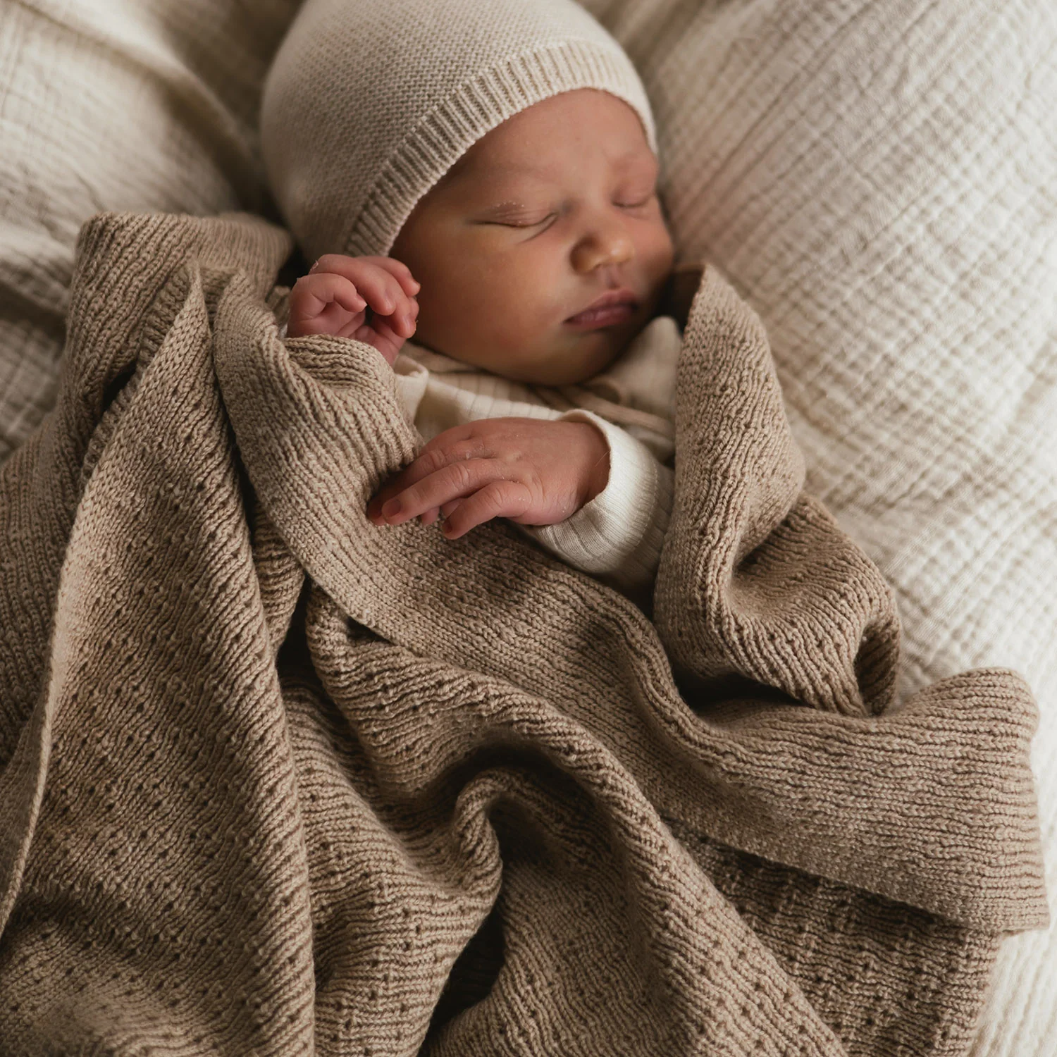 Merino Wool Dora Blanket/Swaddle - Sand
