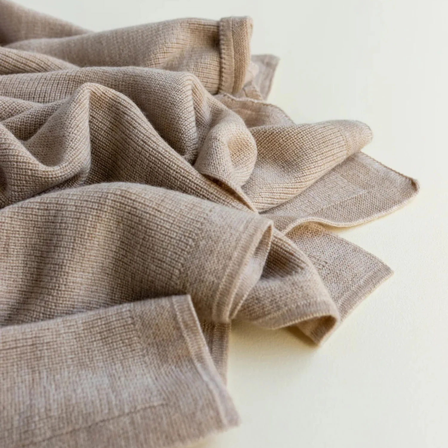 Merino Wool Felix Swaddle/Baby Blanket - Sand - Image 6