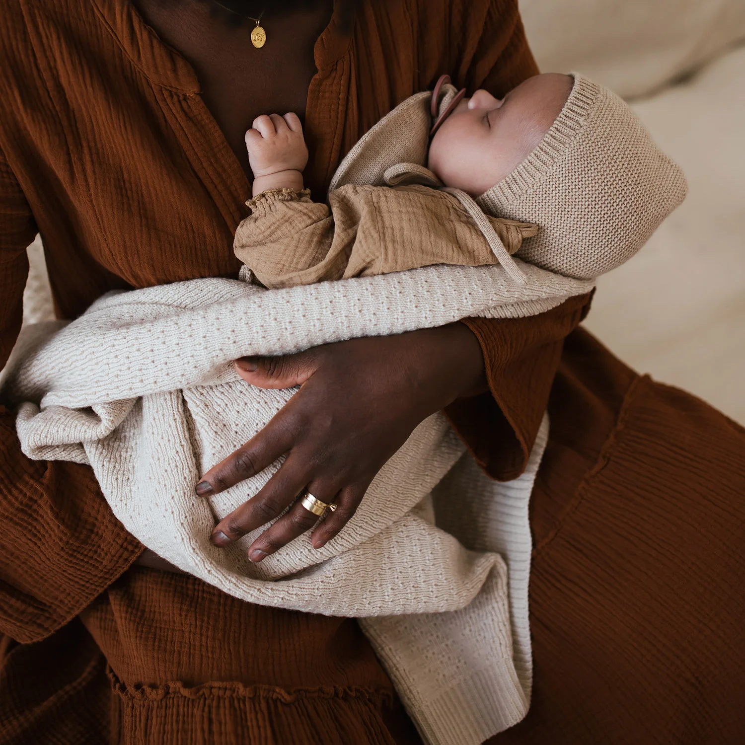 Merino Wool Titi Soother Holder - Sand - Image 3