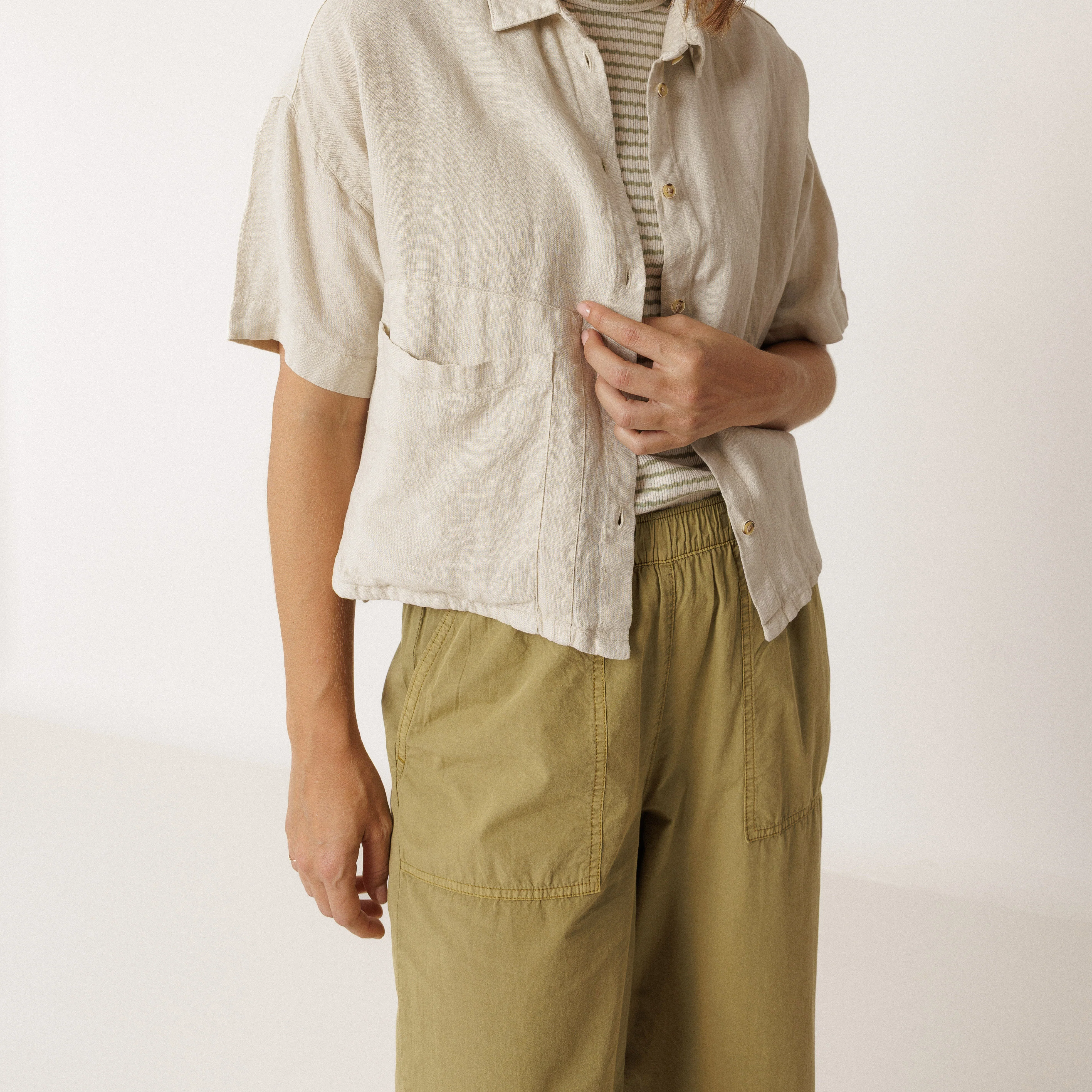 Women's Cotton Poplin Lightweight Trousers - Manzana - Image 3