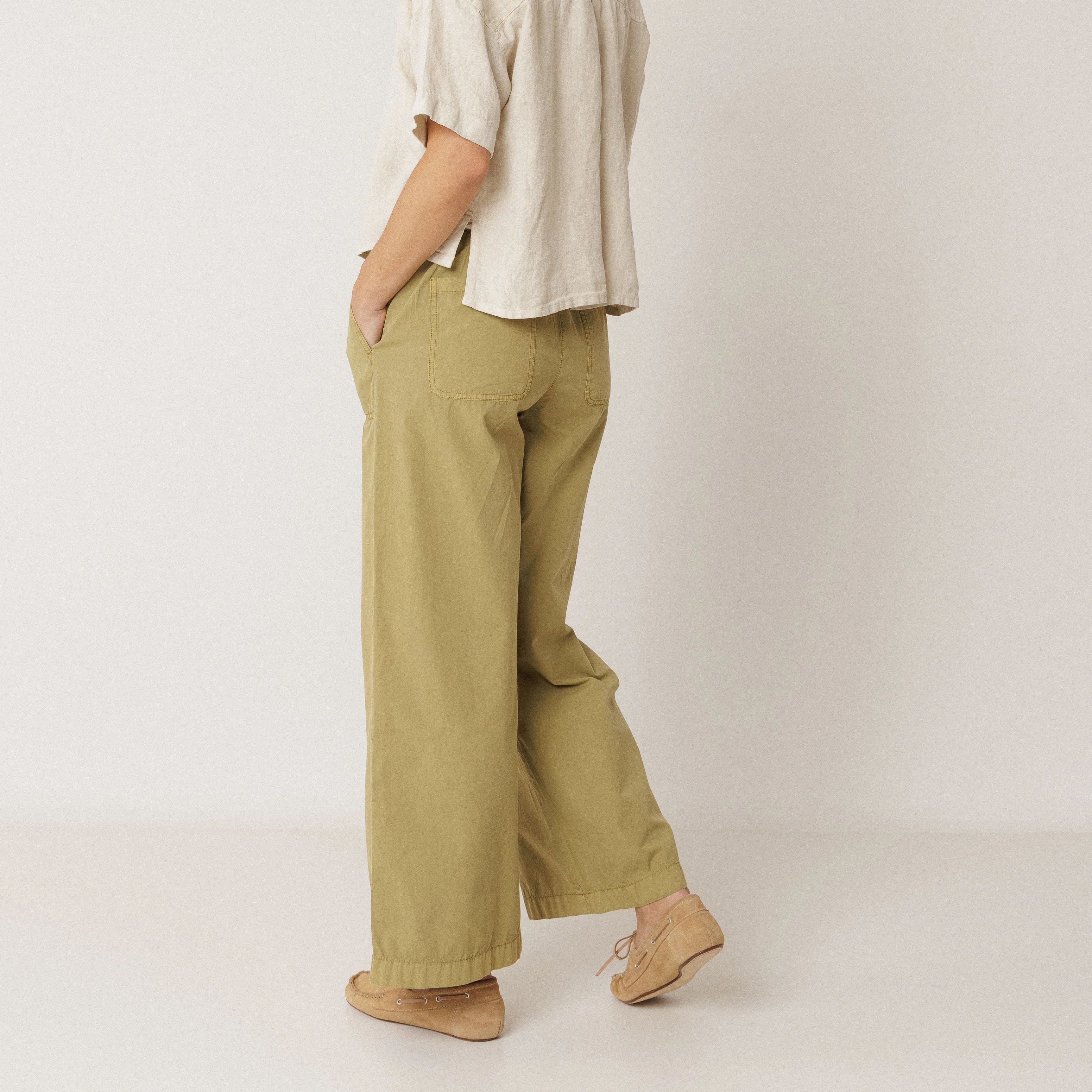 Women's Cotton Poplin Lightweight Trousers - Manzana - Image 4