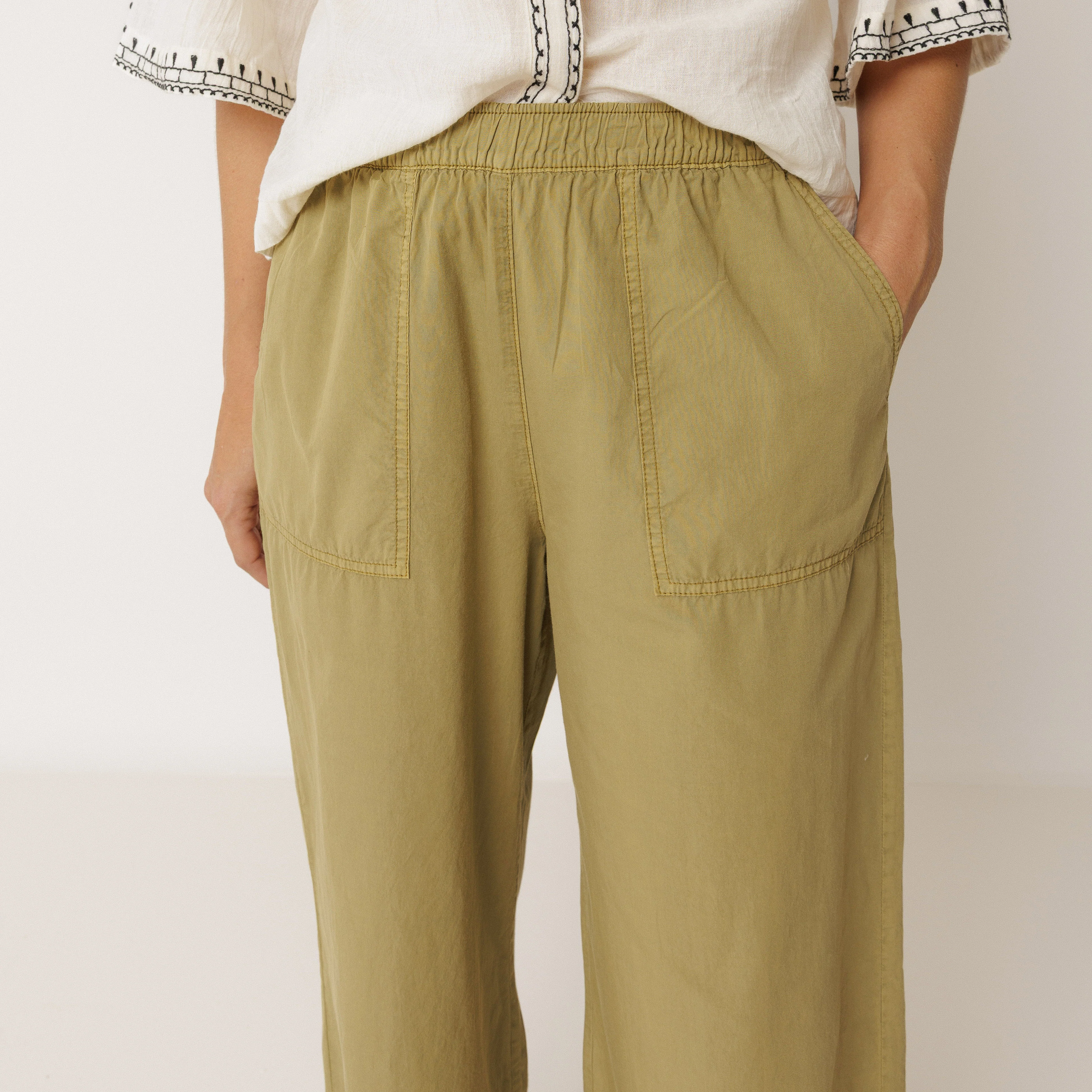 Women's Cotton Poplin Lightweight Trousers - Manzana - Image 5