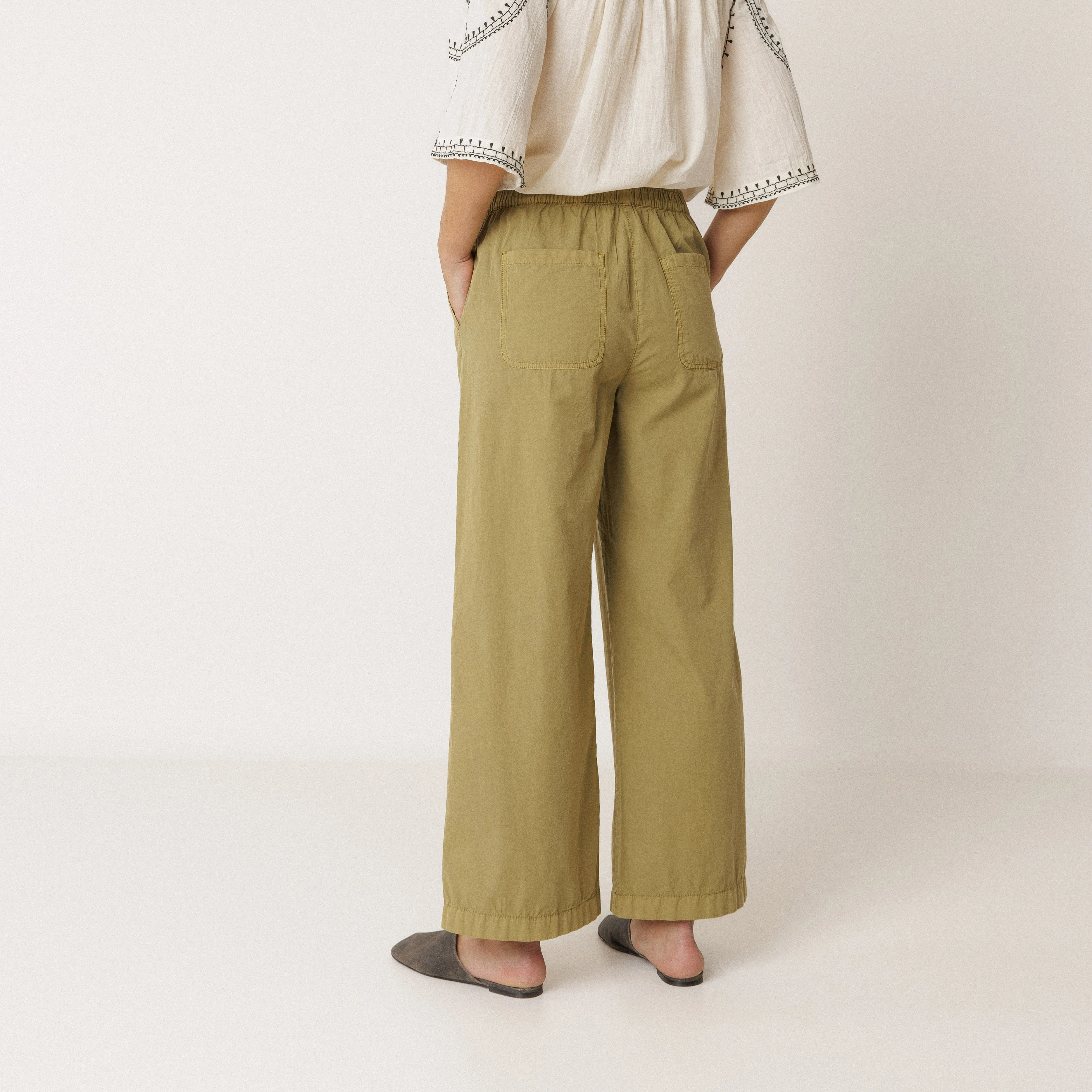 Women's Cotton Poplin Lightweight Trousers - Manzana - Image 7