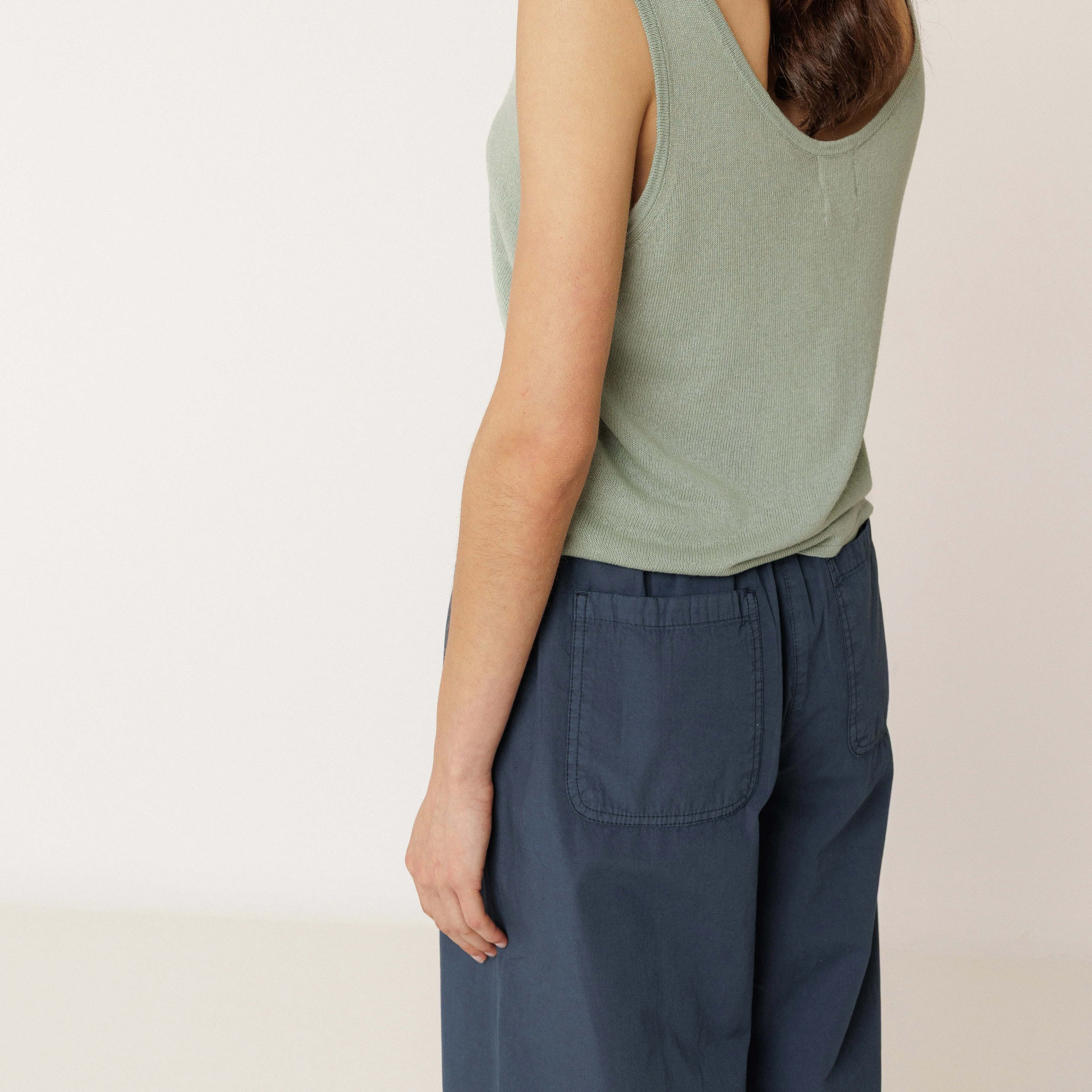 Women's Cotton Poplin Lightweight Trousers - Marino - Image 3
