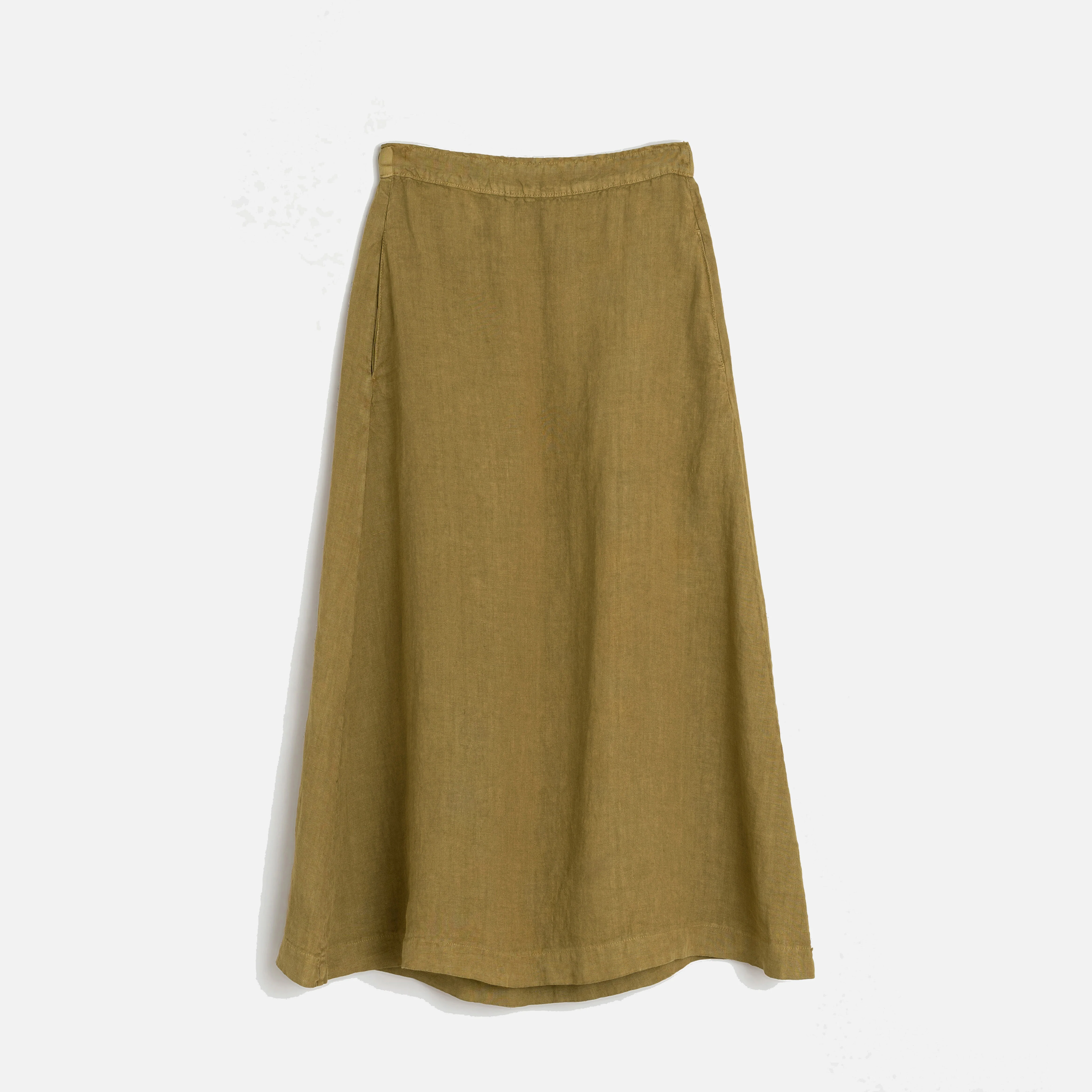 Women's Linen Long Skirt - Khaki - Image 3