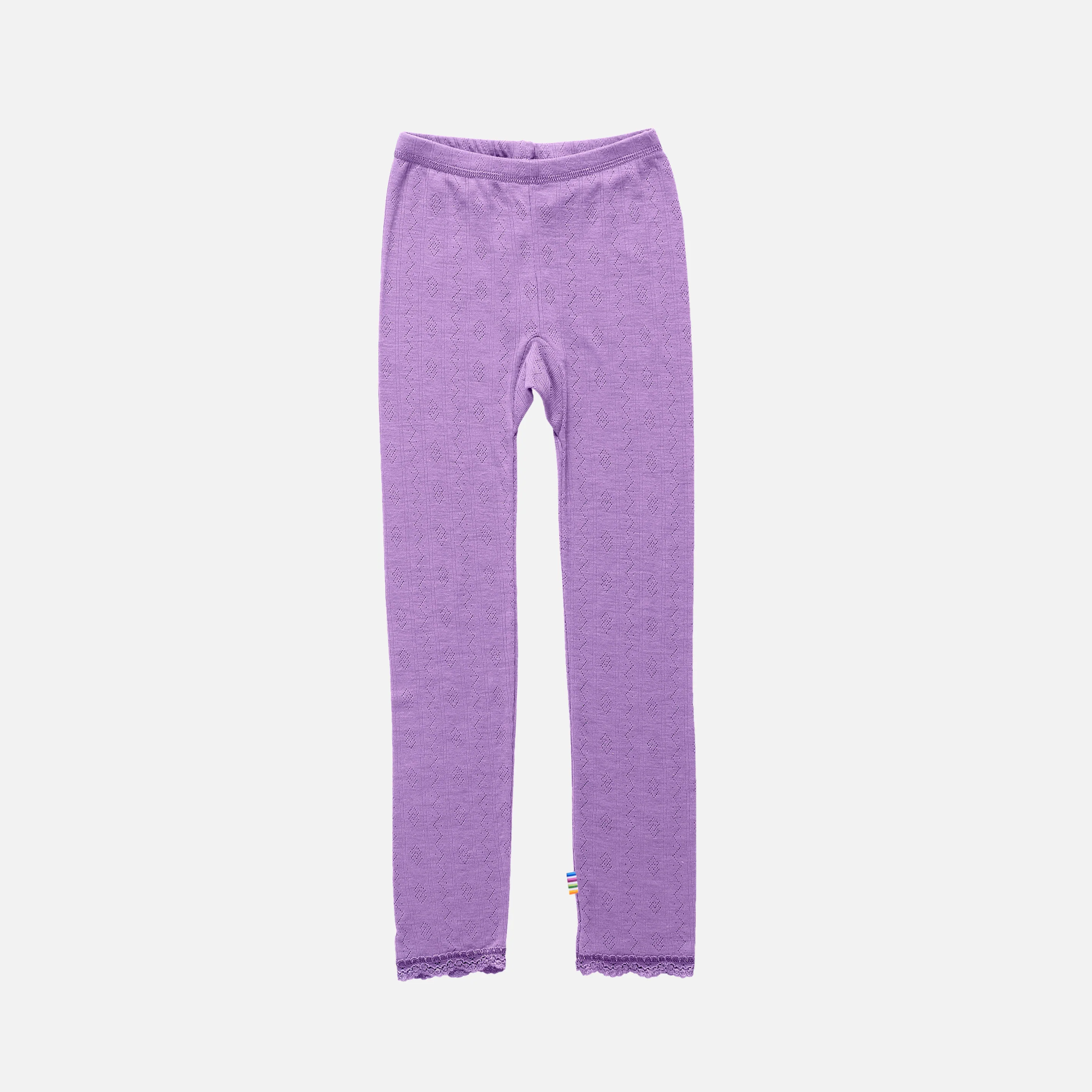 Baby & Kids Merino Wool/Silk Lace Leggings - Lilac - Image 2