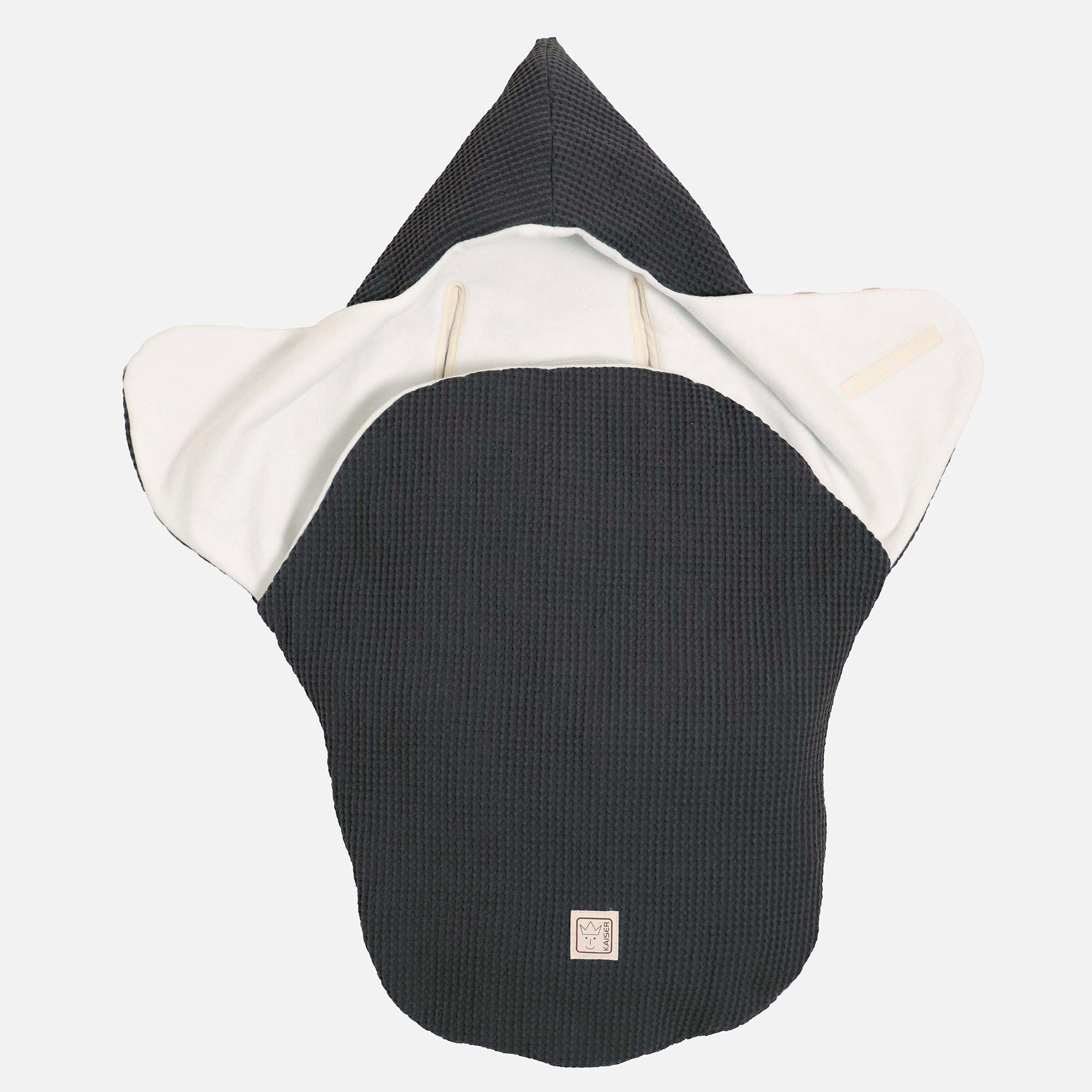 Cotton Waffle Car Seat/Carry Cot Footmuff - Anthracite - Image 3