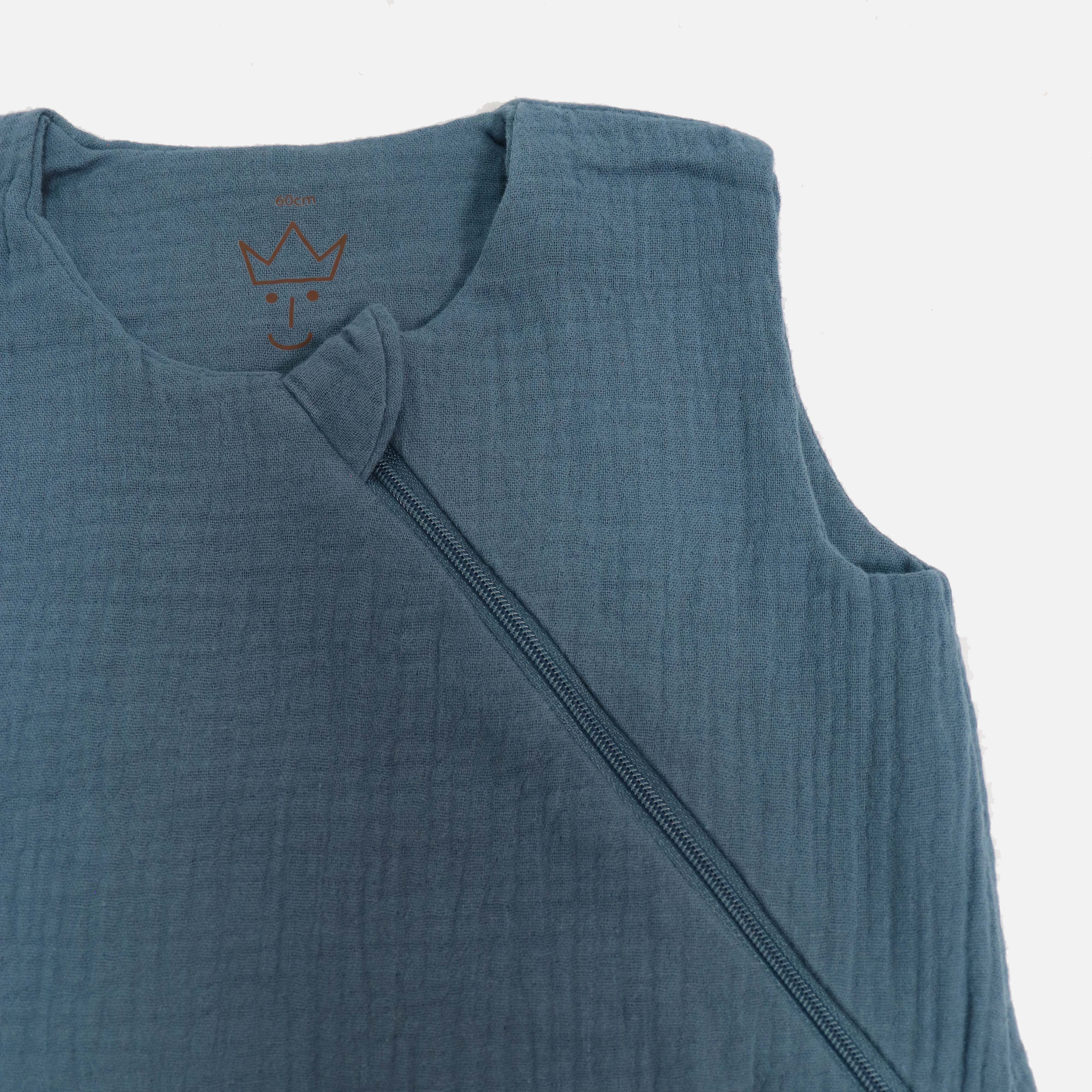 Cotton Muslin Levi Sleeping Bag - Agean Blue - Image 3