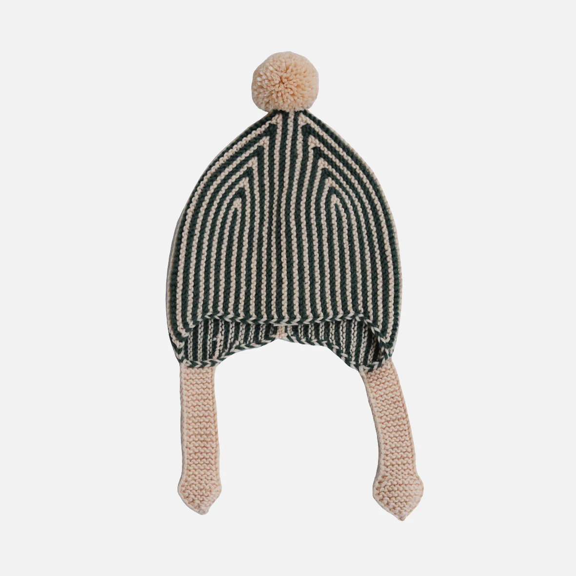 Kids Handknit Merino Wool Divna Hat - Pine