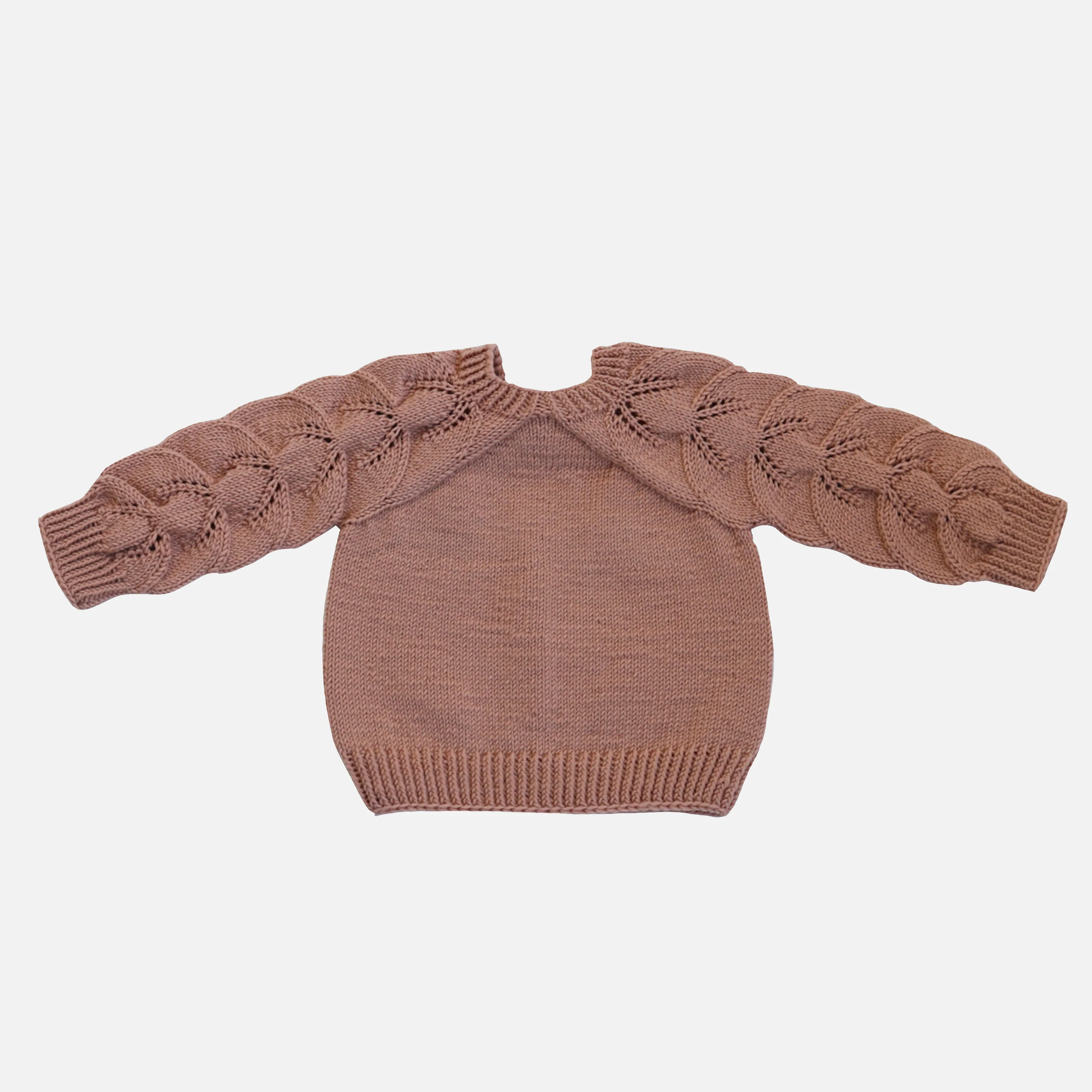 Kids Handknit Merino Wool Susan Sweater - Rose Quartz - Image 2