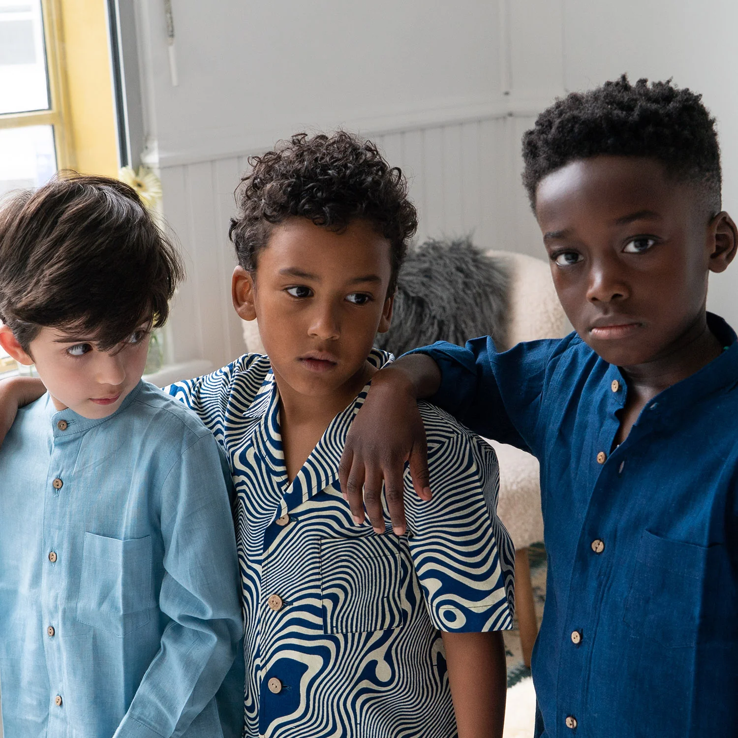 Kids Cotton Malam Shirt - Deep Indigo - Image 4