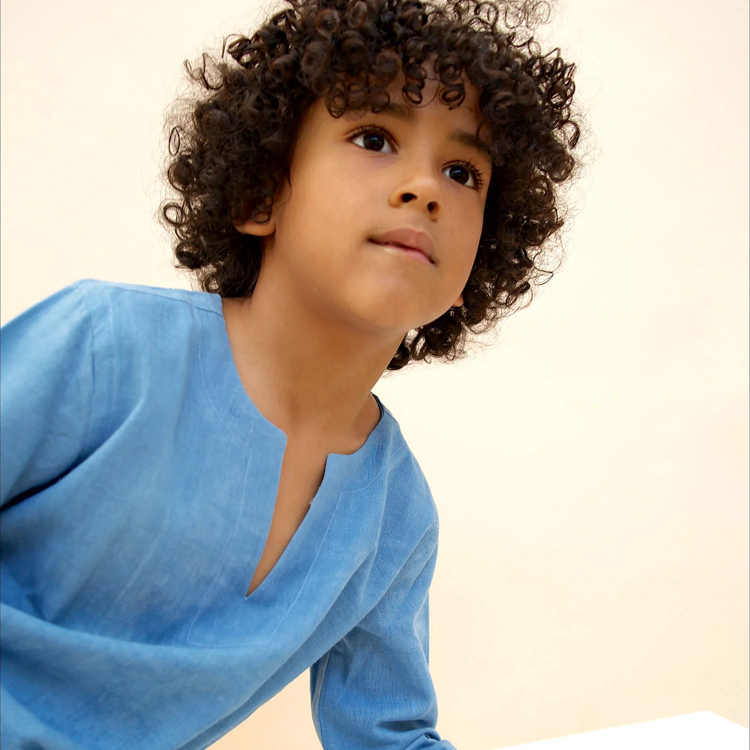 Kids Cotton Mali Shirt - Light Indigo - Image 5