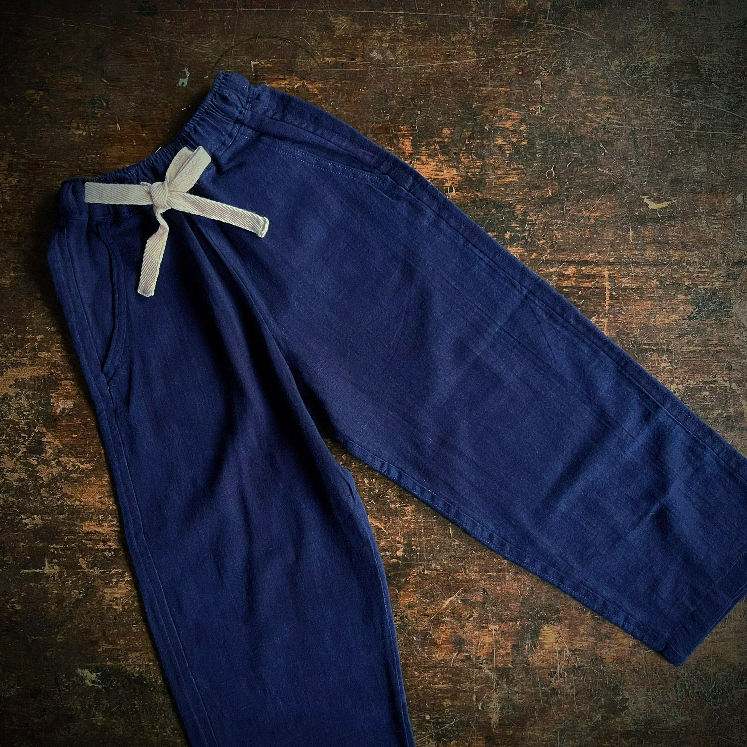 Kids Cotton Remi Trousers - Deep Dark Indigo