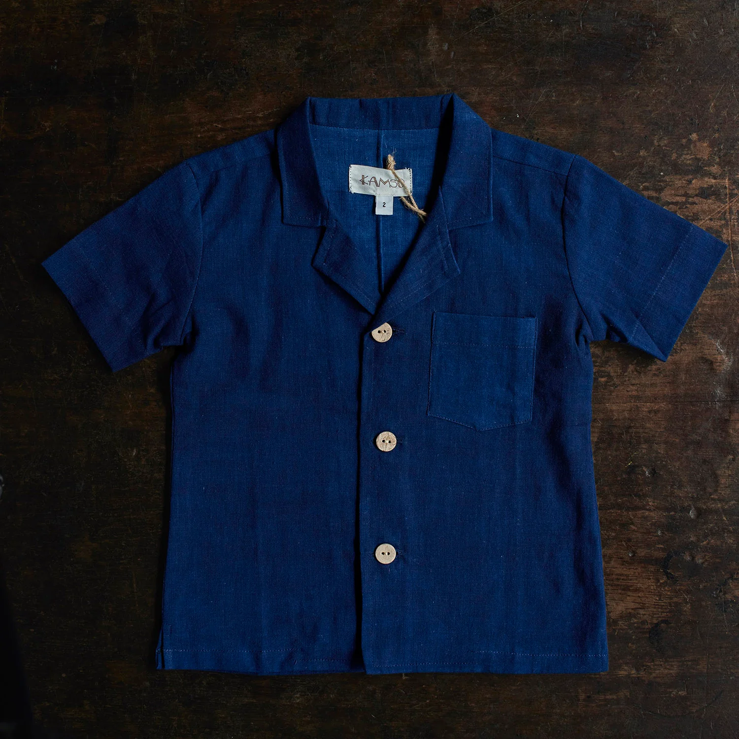 Kids Cotton Temi Shirt - Deep Dark Indigo