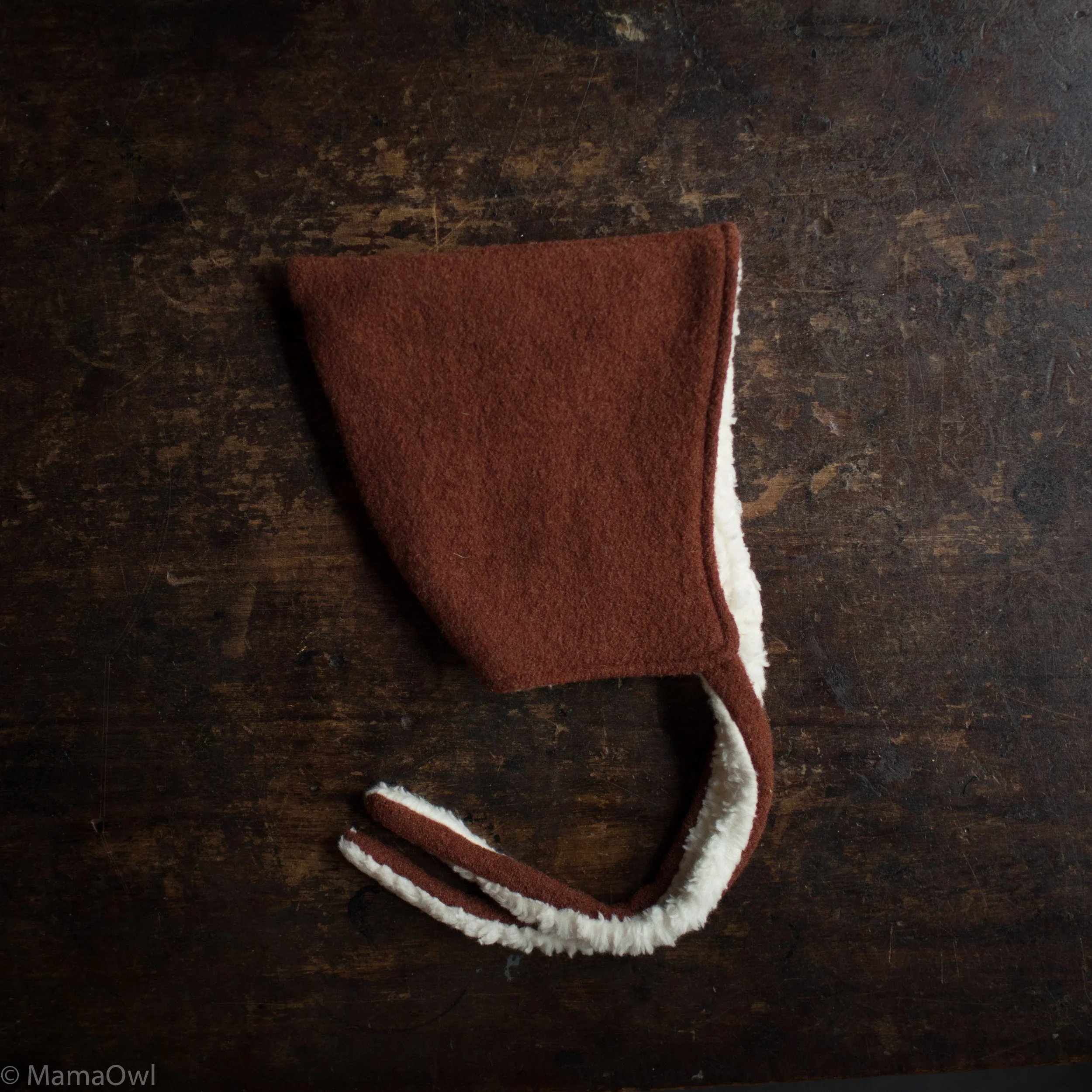 Baby & Kids Wool/Cotton Sherpa Pixie Hat - Terracotta - Image 2