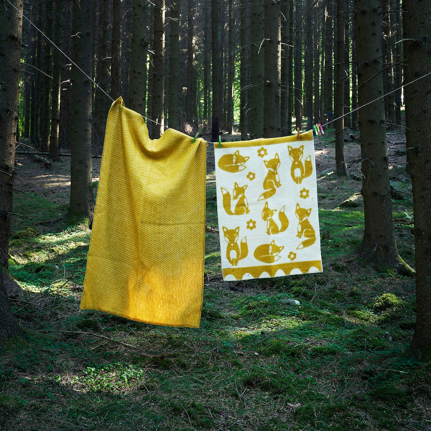 Lambswool Fox Baby Blanket/Swaddle - Saffron - Image 3