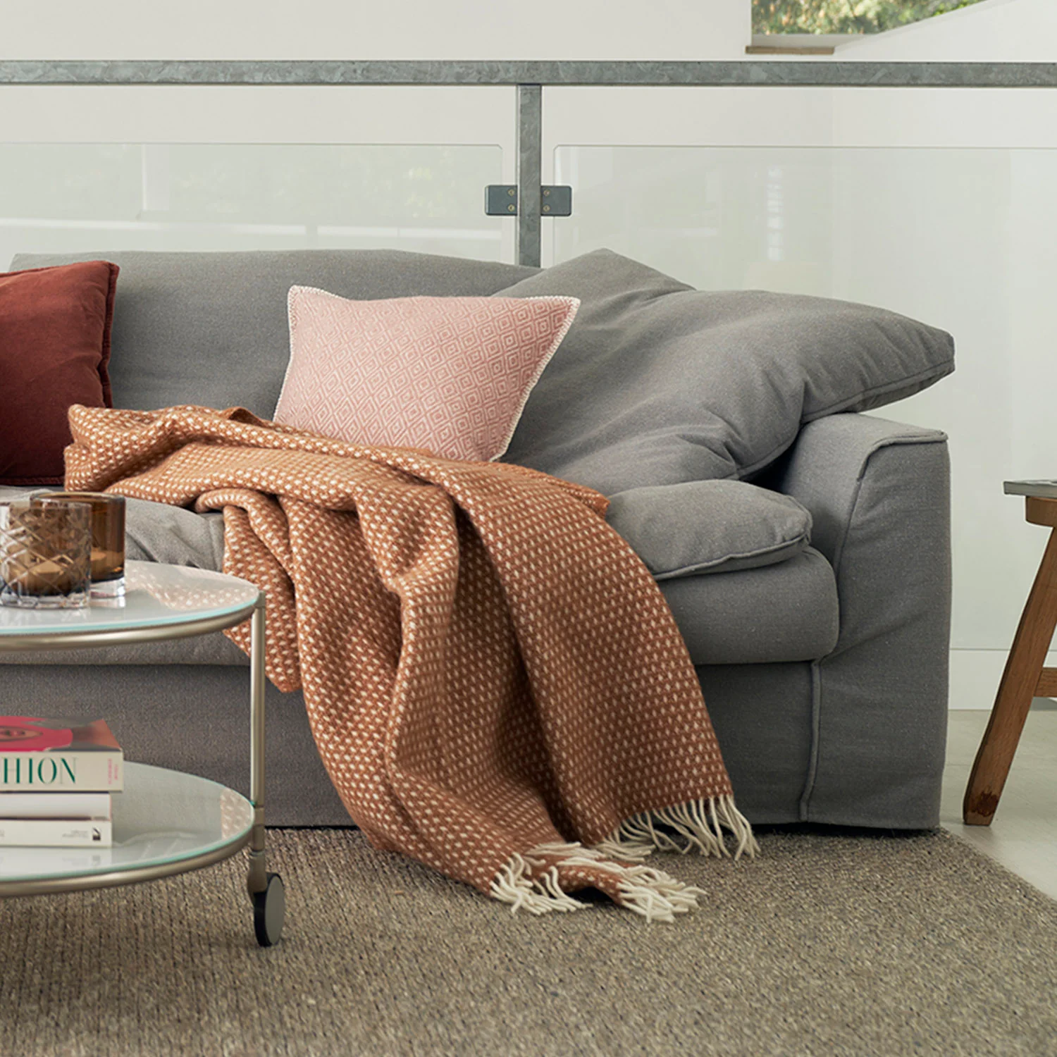 Lambswool Knut Blanket/Throw - Nougat - Image 3