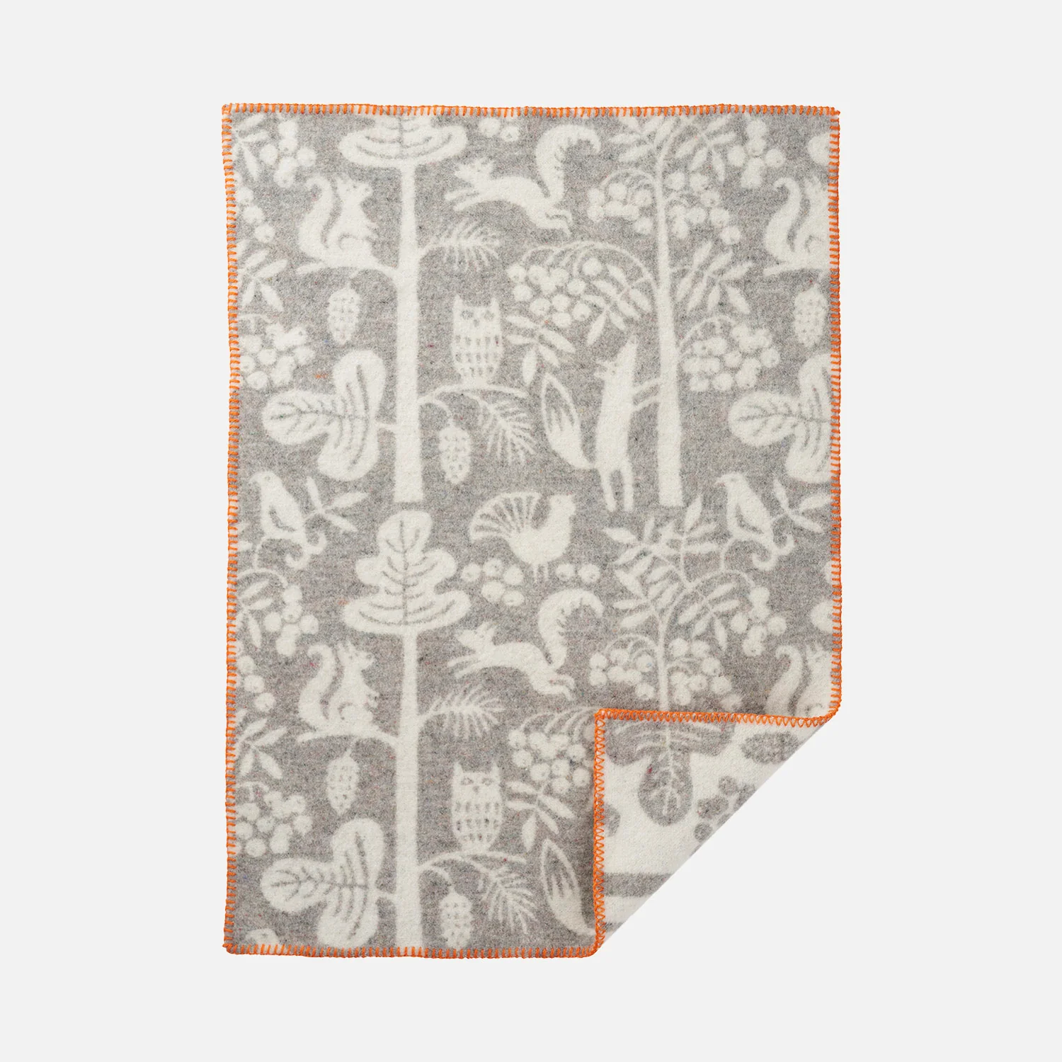 Lambswool/Recycled Wool Tree Climbers Baby Blanket/Swaddle - Grey - Image 2