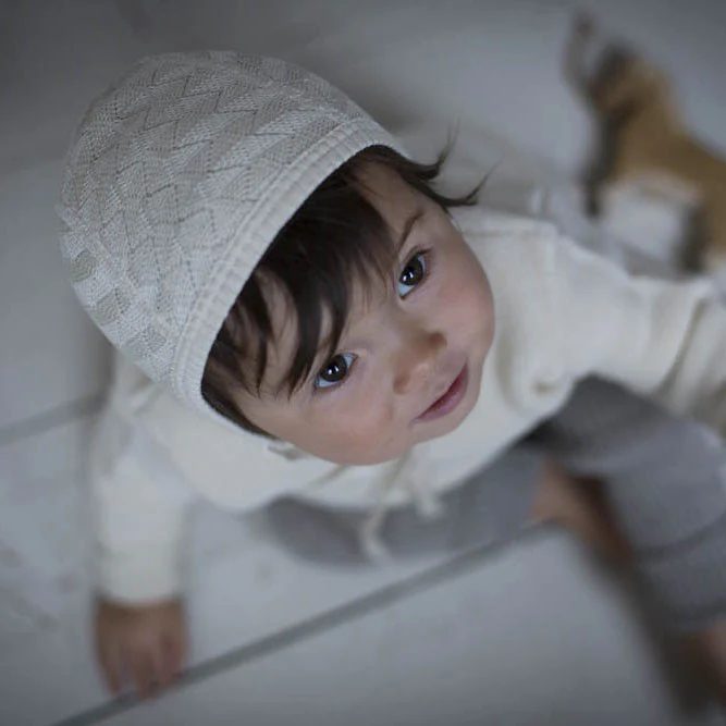 Baby Silk Bonnet - Natural - Image 2
