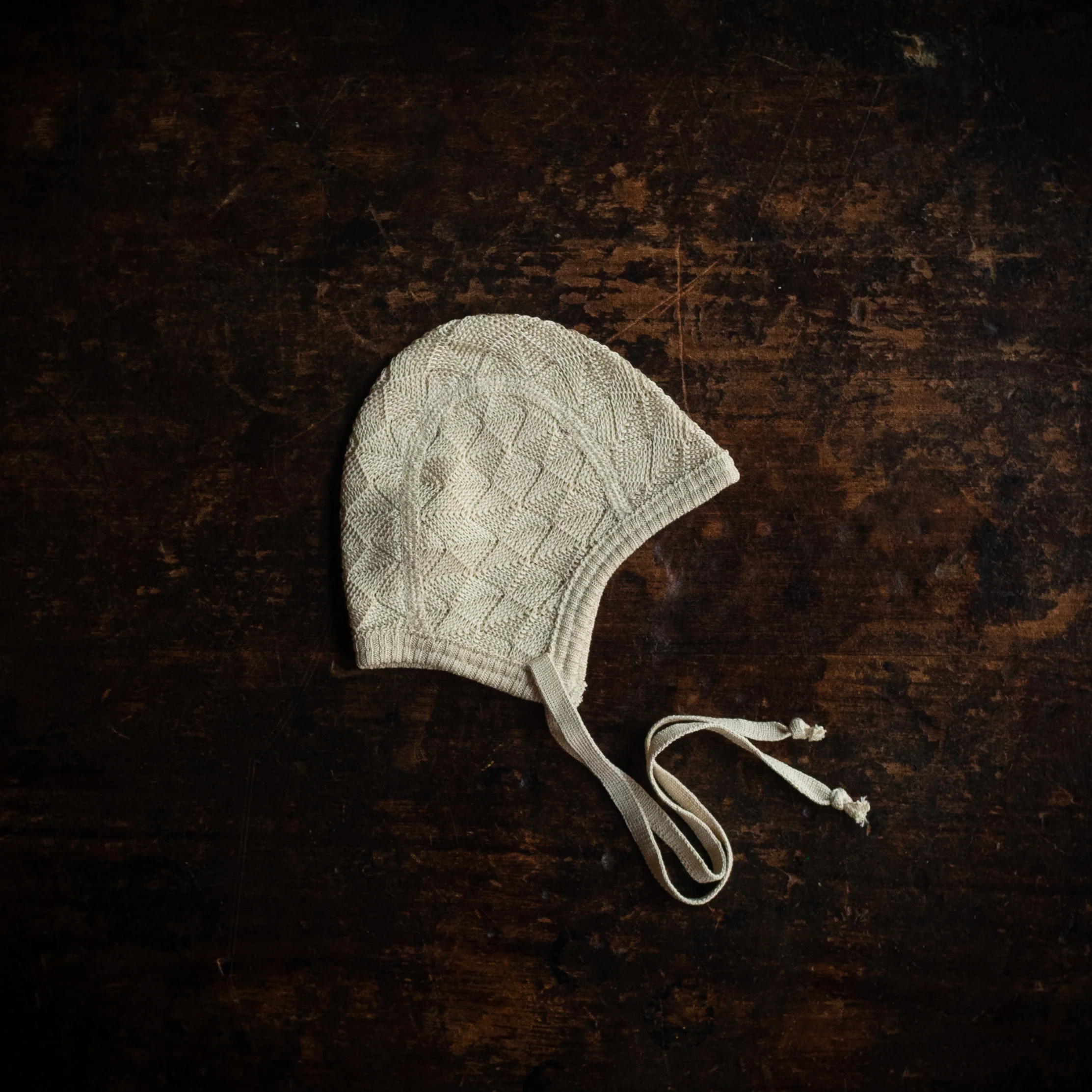 Baby Silk Bonnet - Natural - Image 3