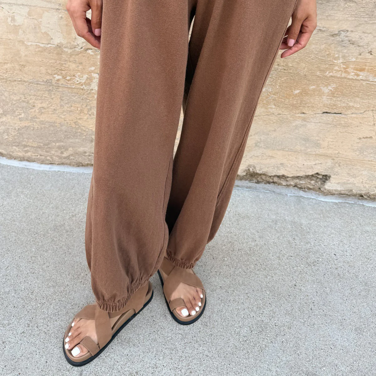 Women's Cotton Balloon Pants - Mud - Image 2