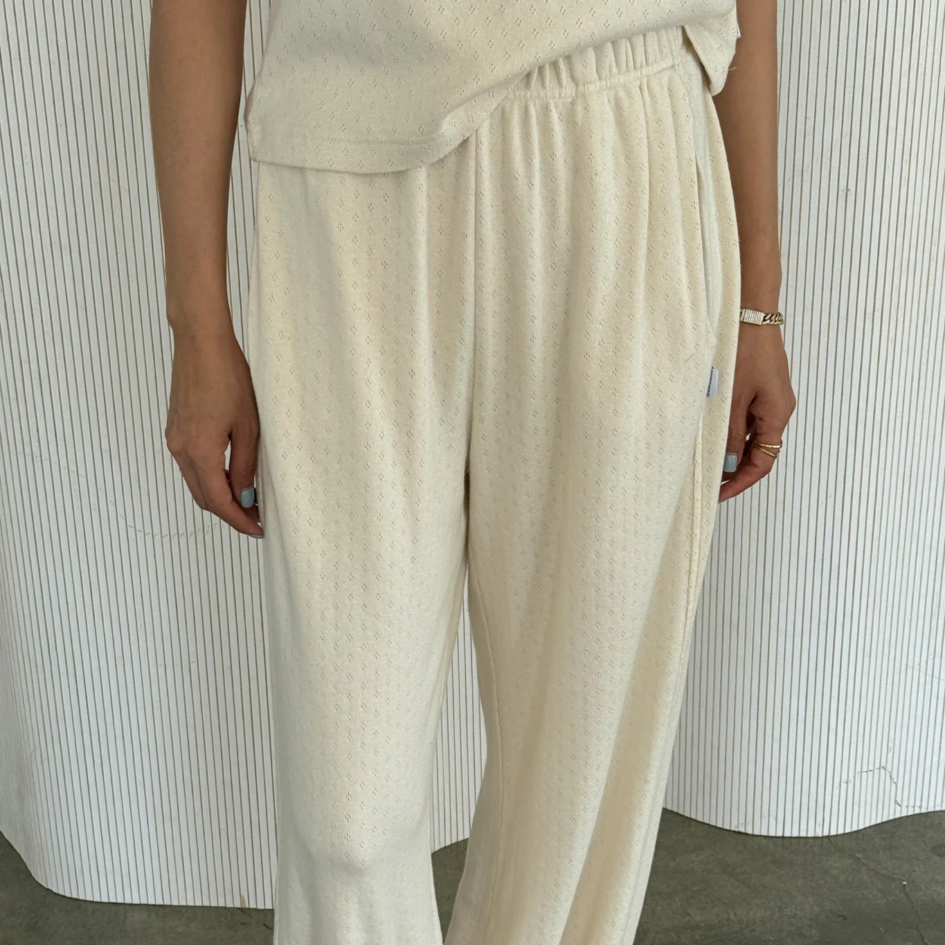 Women's Cotton Pointelle Balloon Pants - Naturel - Image 4