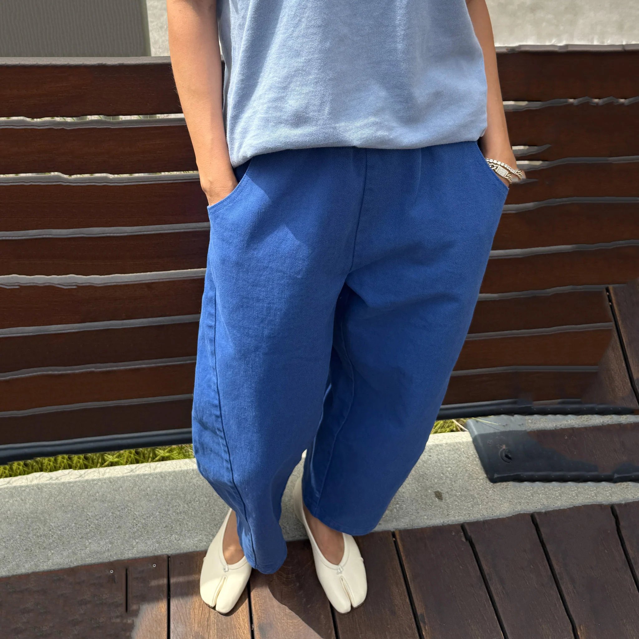 Women's Cotton Arc Pants - Azure - Image 5