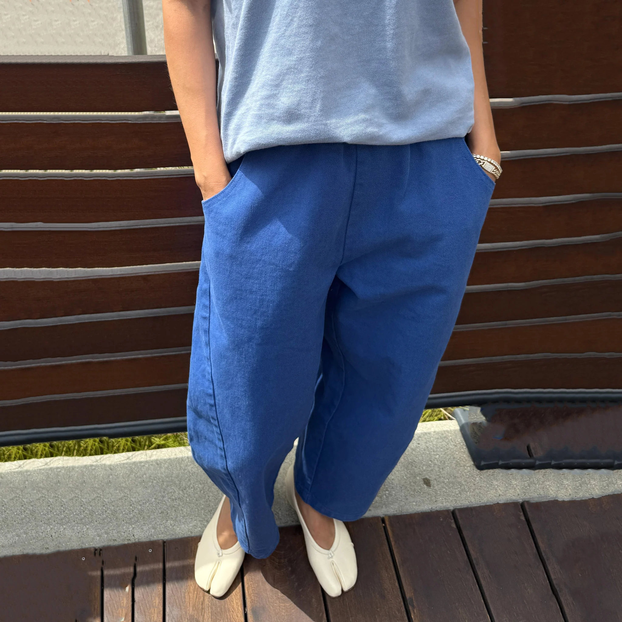Women's Cotton Arc Pants - Azure - Image 7