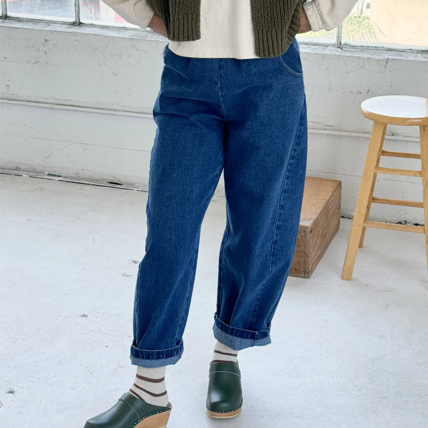 Women's Cotton Arc Pants - Blue Denim - Image 2