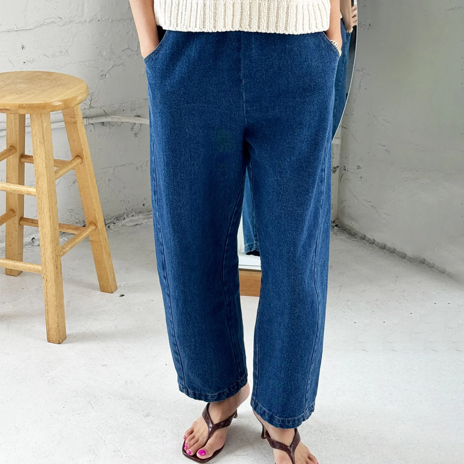 Women's Cotton Arc Pants - Blue Denim - Image 5