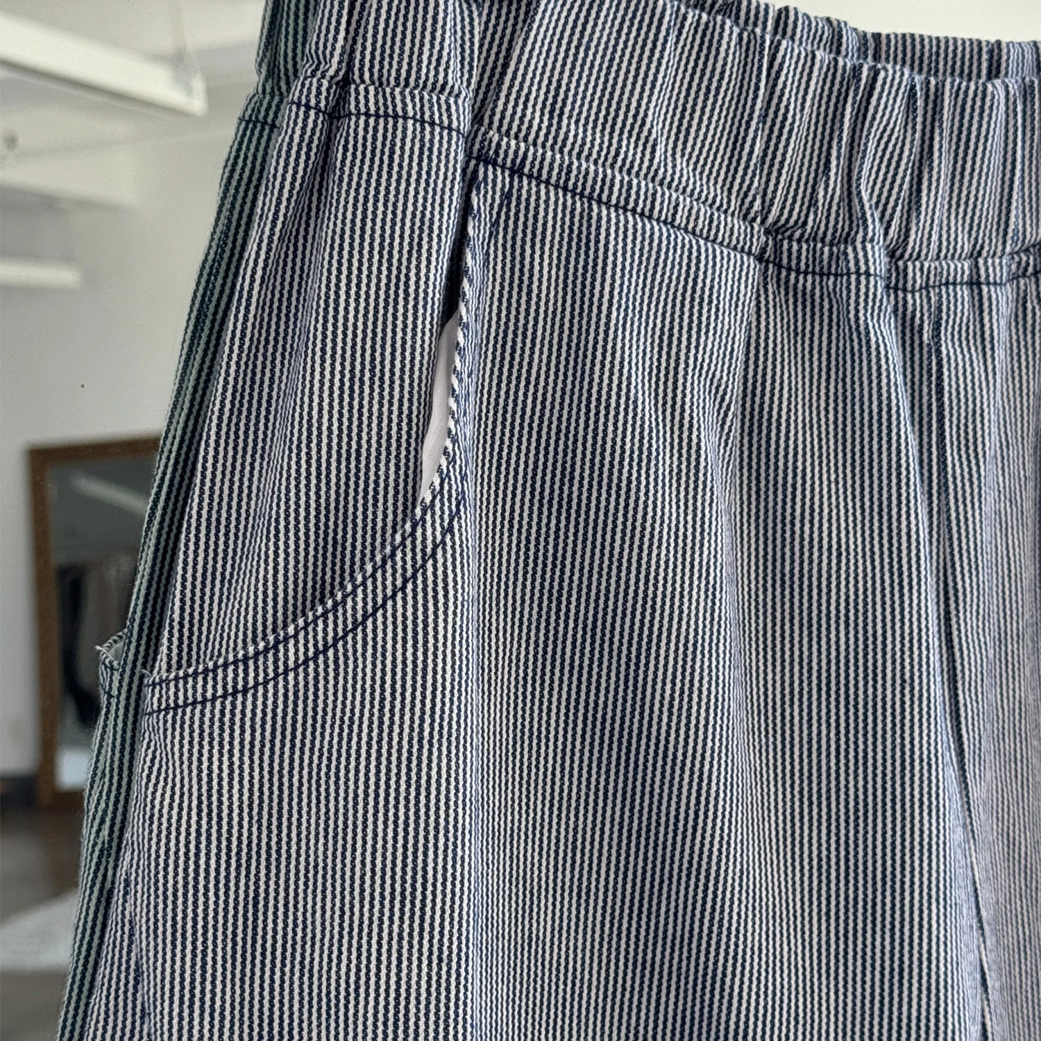 Women's Cotton Arc Pants - Blue Stripe - Image 3