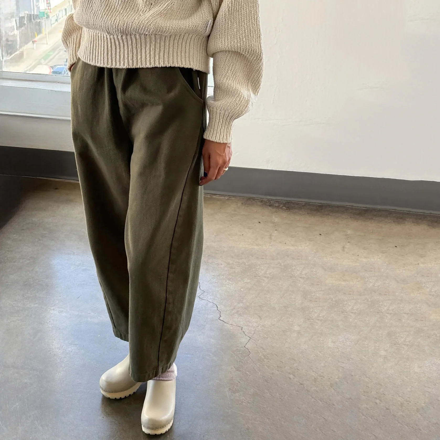 Women's Cotton Arc Pants - Olive Canvas - Image 3