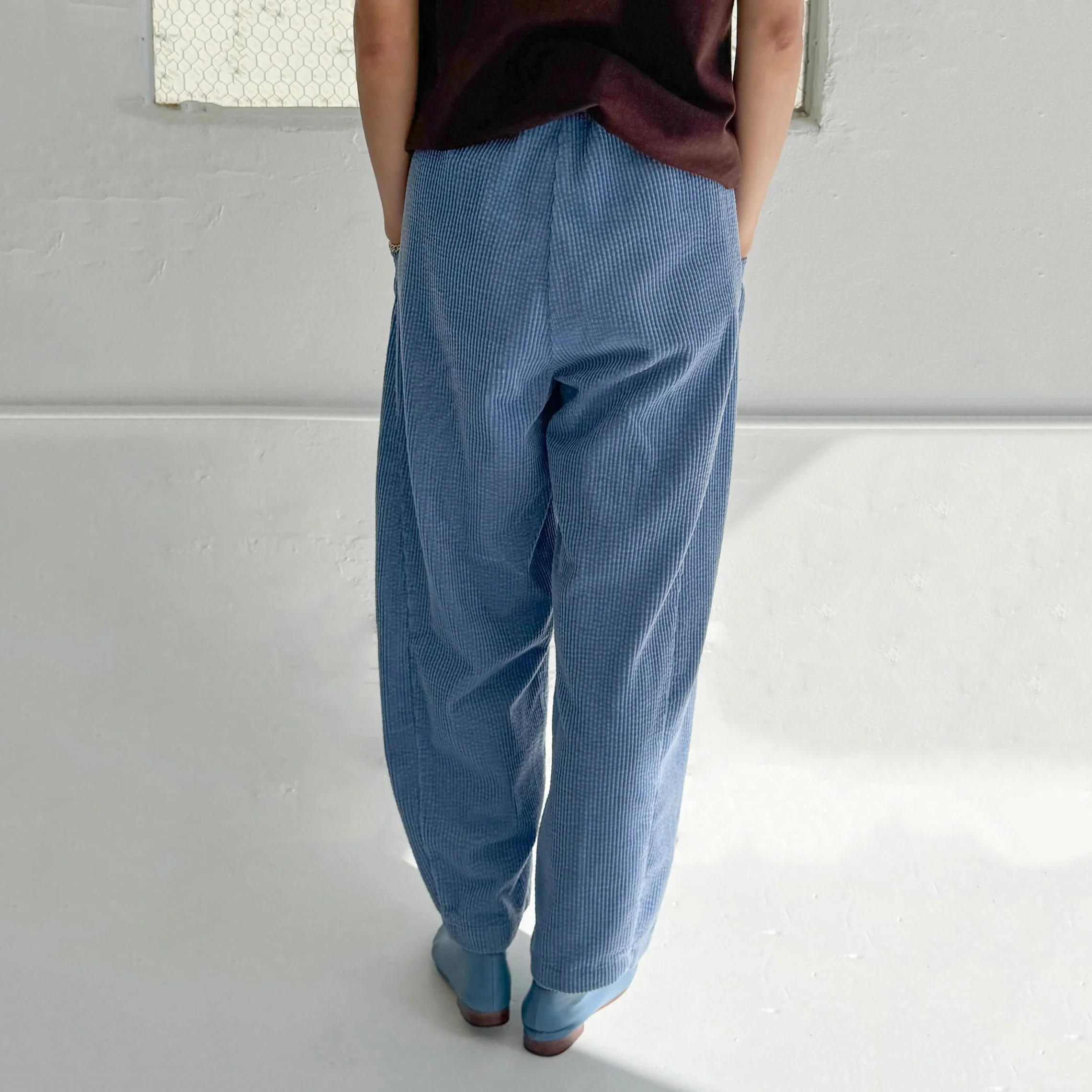 Women's Cotton Corduroy Arc Pants - Blue - Image 3
