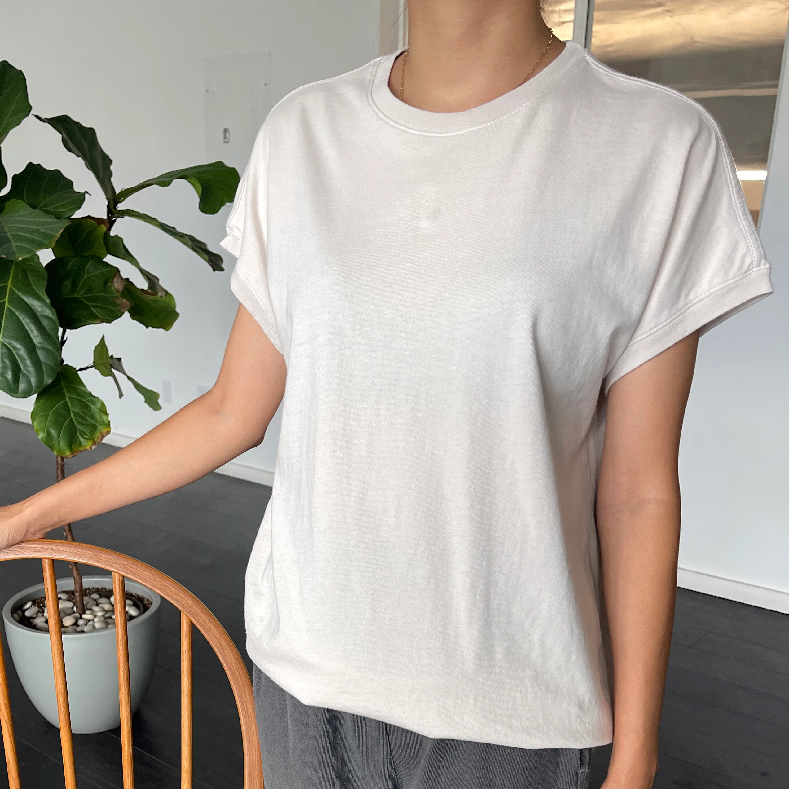 Women's Cotton Ease Tee - Rice - Image 5