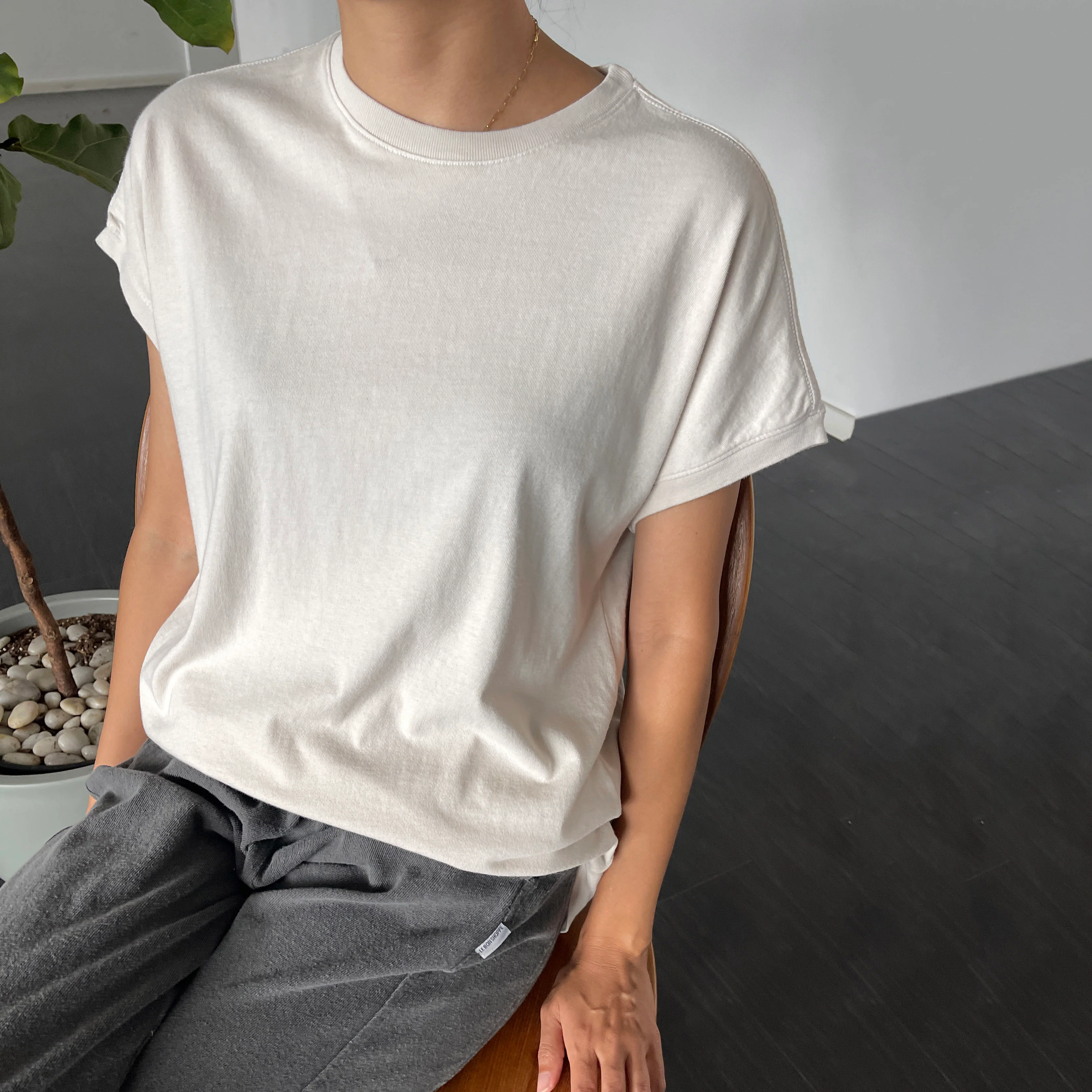 Women's Cotton Ease Tee - Rice - Image 6