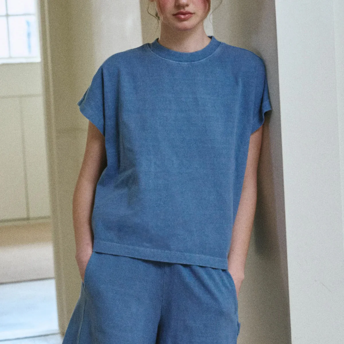 Women's Cotton Jeanne Tee - Cornflower - Image 4