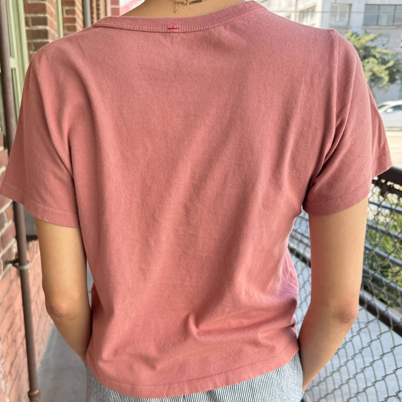 Women's Cotton Little Boy Tee - Clay - Image 2