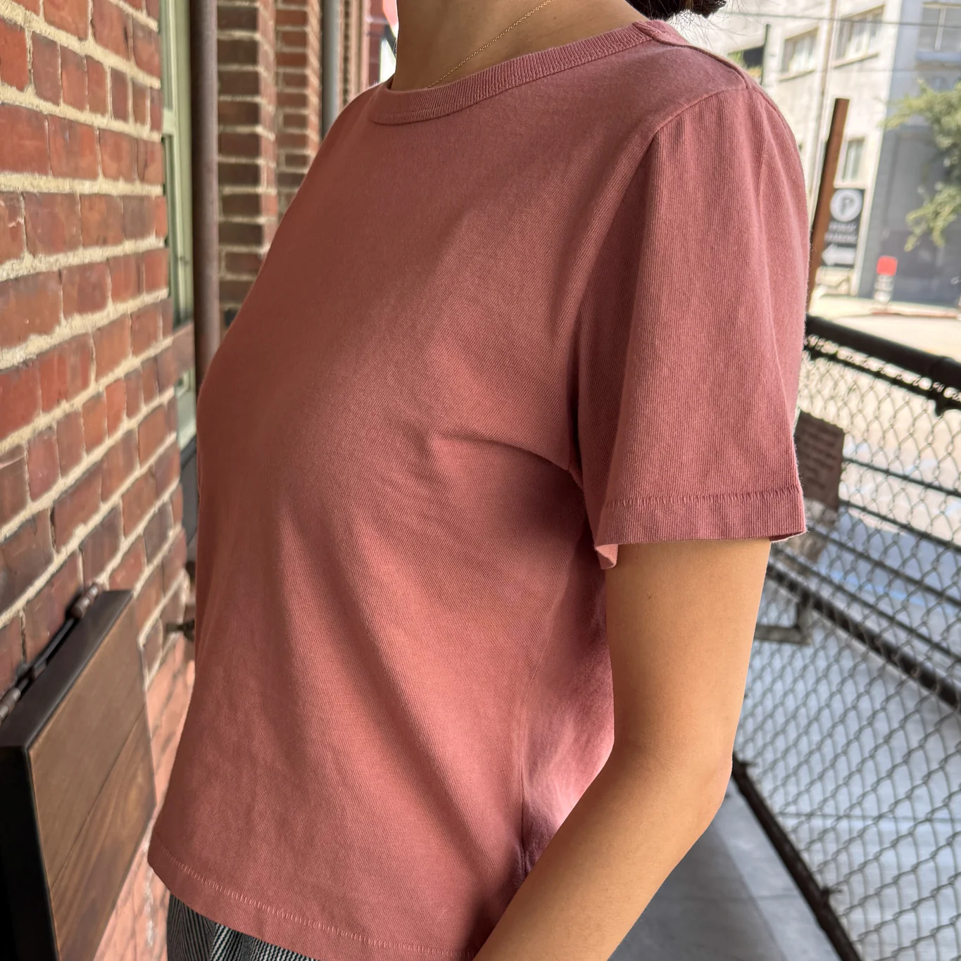 Women's Cotton Little Boy Tee - Clay - Image 3