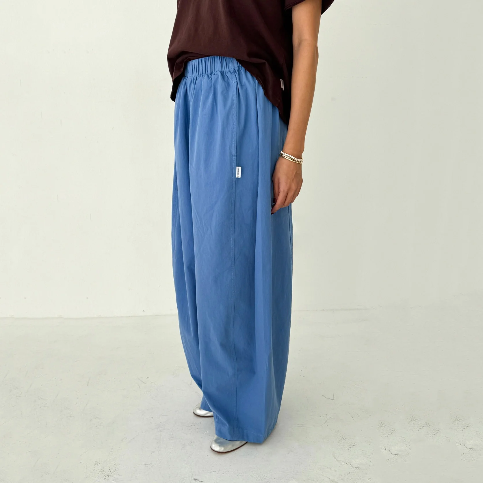 Women's Cotton Parachute Pants - Slate Blue - Image 4