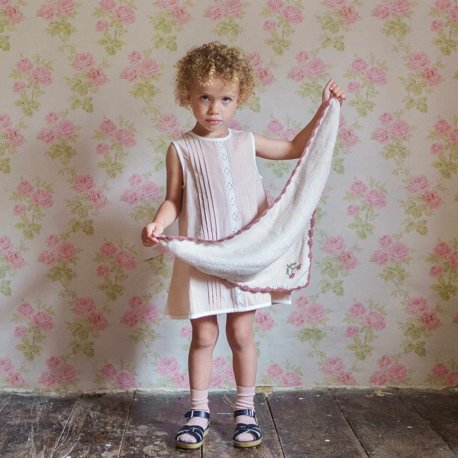 Kids Cotton Hannah Dress - Powder - Image 4
