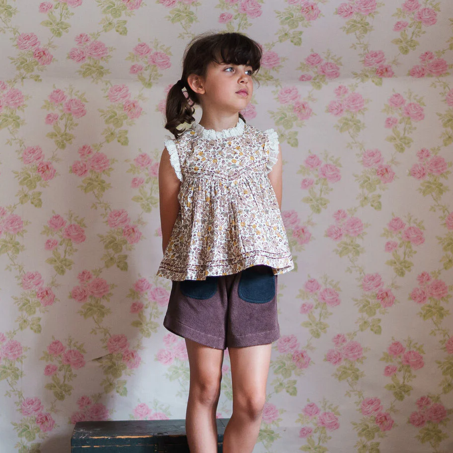 Kids Cotton Rosa Blouse - Yarrow Floral - Image 2