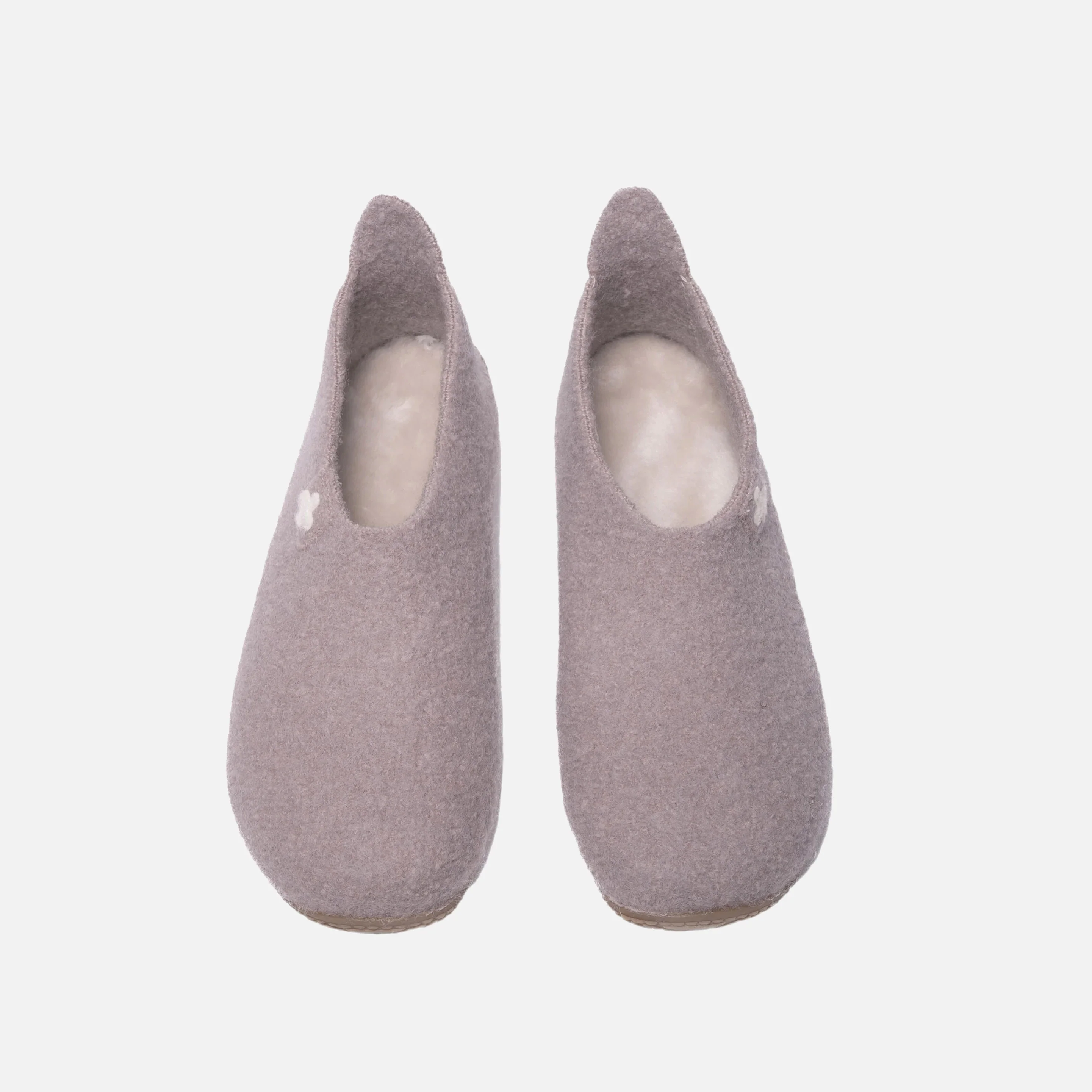Adults Boiled Wool Swiss Cross Slipper Shoe - Clay - Image 2