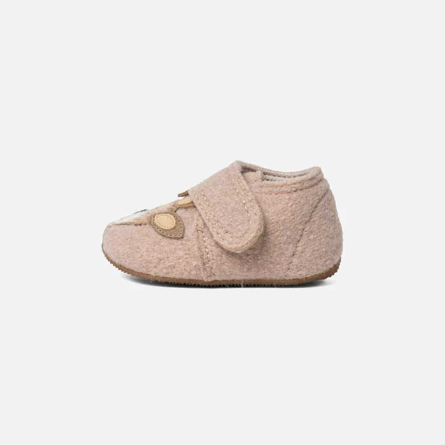Kids Boiled Wool Bambi Slipper Shoe - Light Angora - Image 3