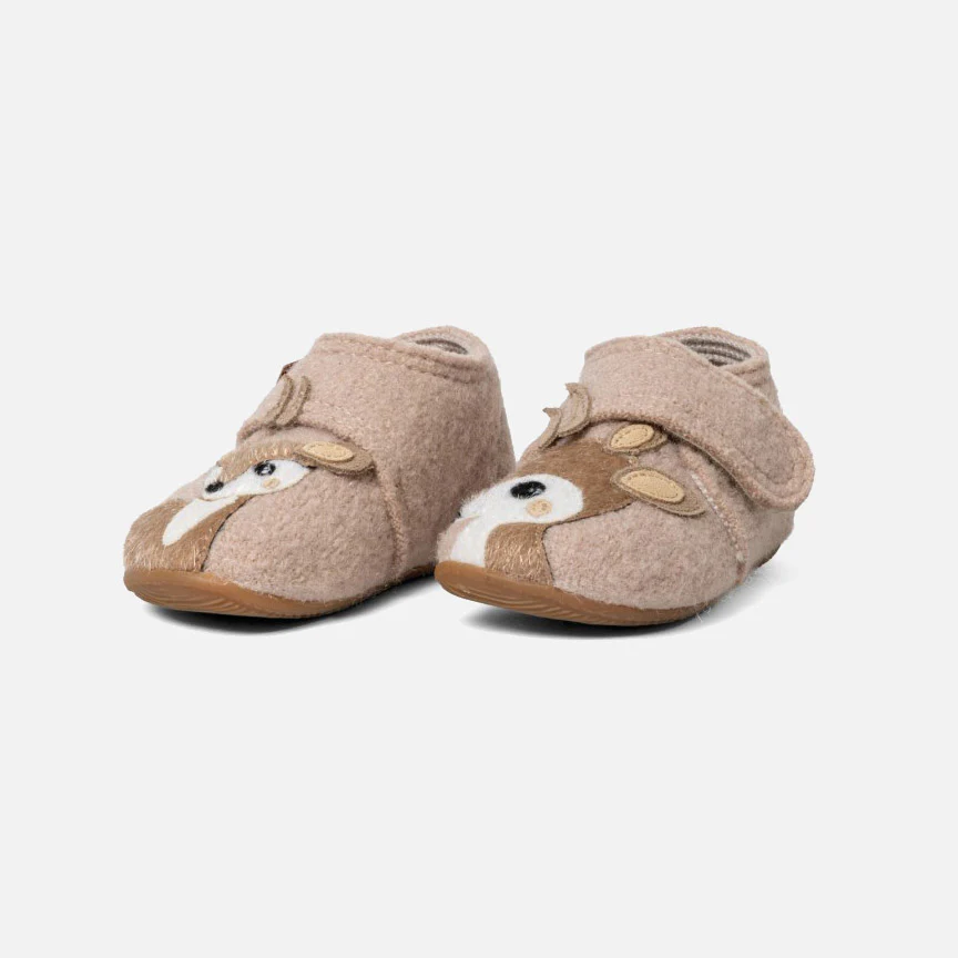 Kids Boiled Wool Bambi Slipper Shoe - Light Angora - Image 6