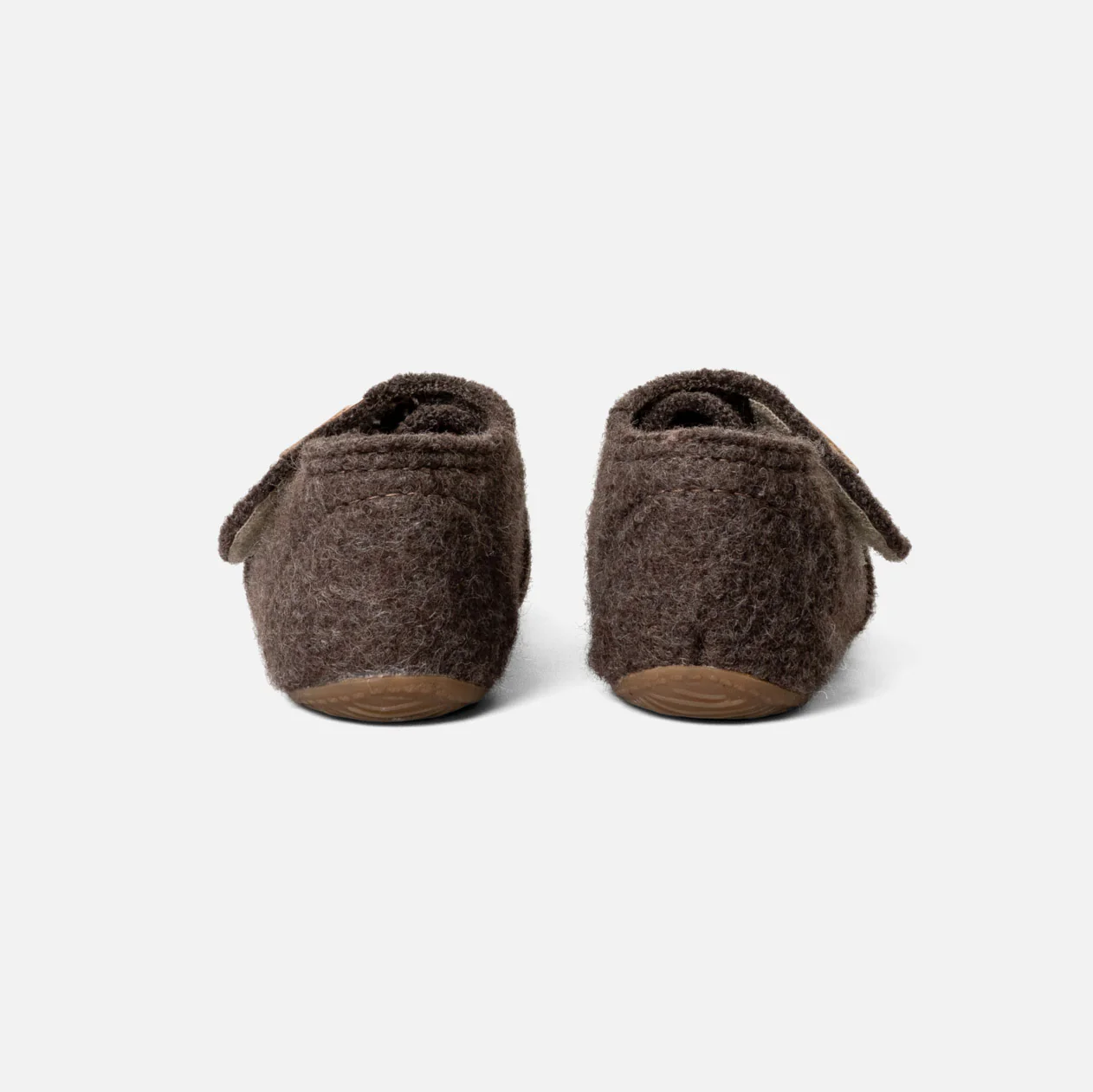 Toddlers Boiled Wool Toe Cap Slipper Shoe - Light Brown Melange - Image 6