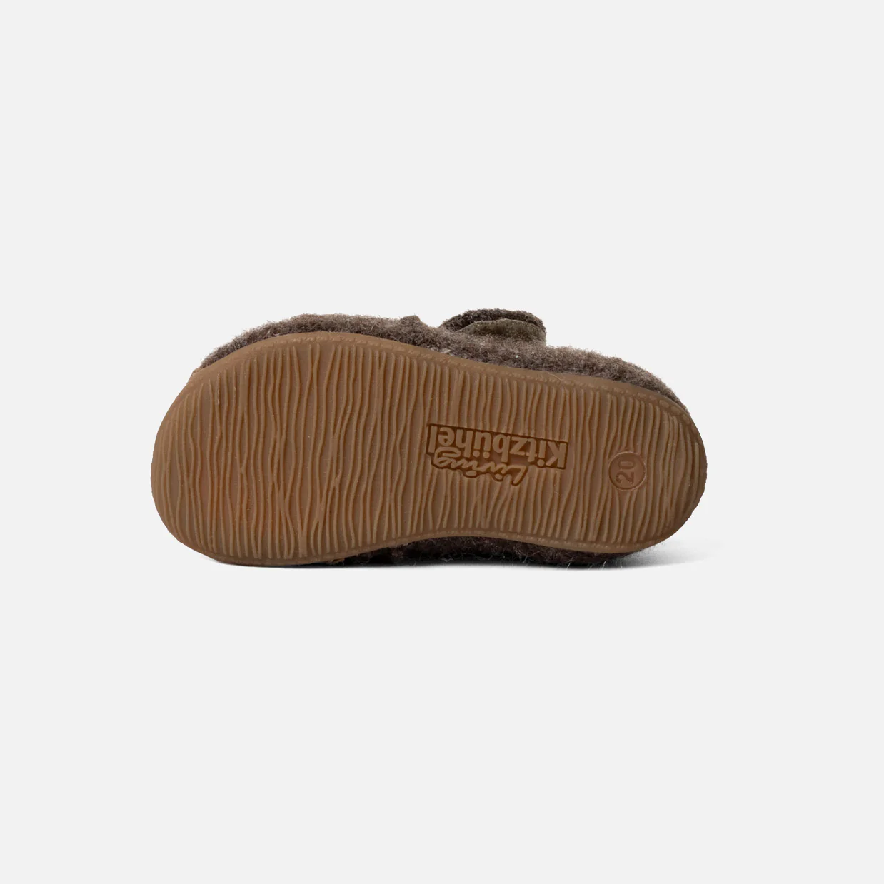 Toddlers Boiled Wool Toe Cap Slipper Shoe - Light Brown Melange - Image 7