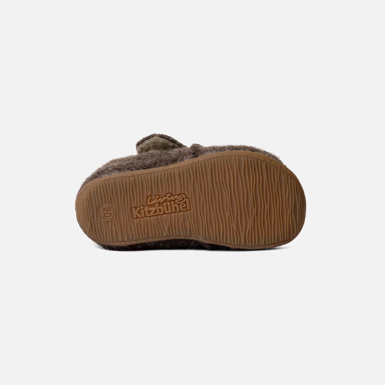 Toddlers Boiled Wool Toe Cap Slipper Shoe - Light Brown Melange - Image 8