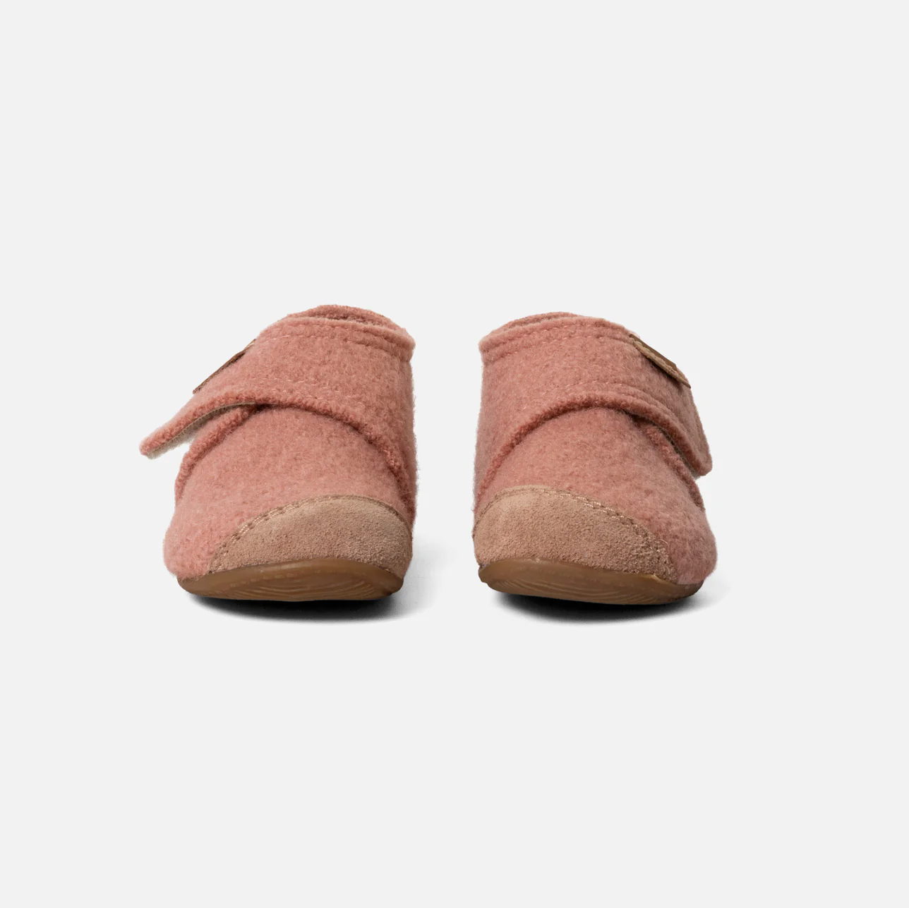 Toddlers Boiled Wool Toe Cap Slipper Shoe - Peach - Image 4