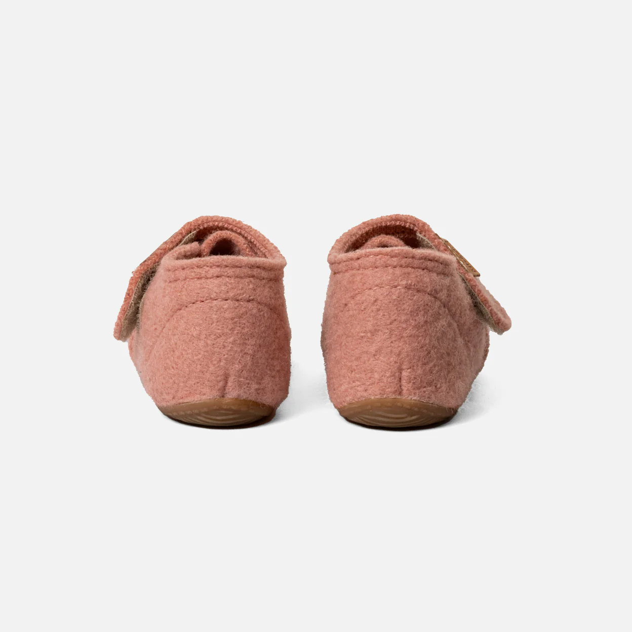 Toddlers Boiled Wool Toe Cap Slipper Shoe - Peach - Image 5