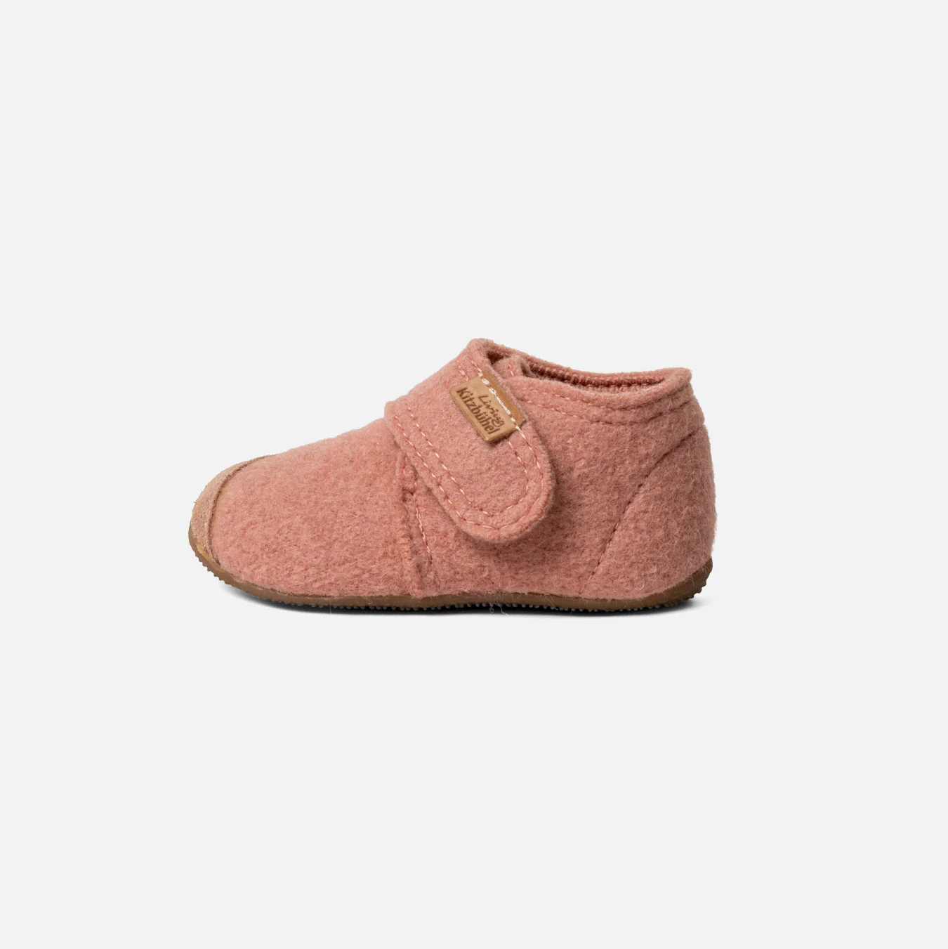 Toddlers Boiled Wool Toe Cap Slipper Shoe - Peach - Image 6